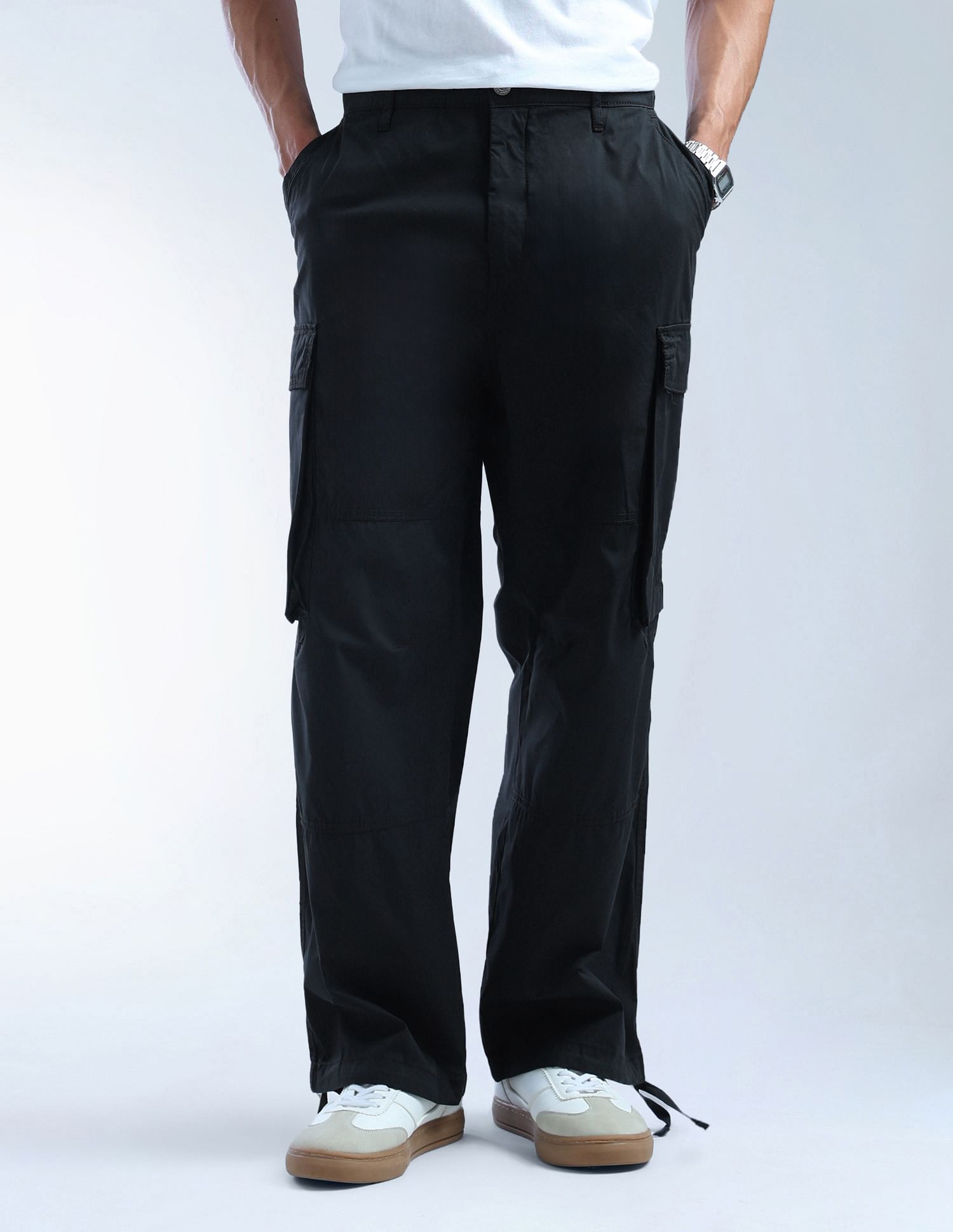 Flying Machine Solid Relaxed Tapered Fit Cargos