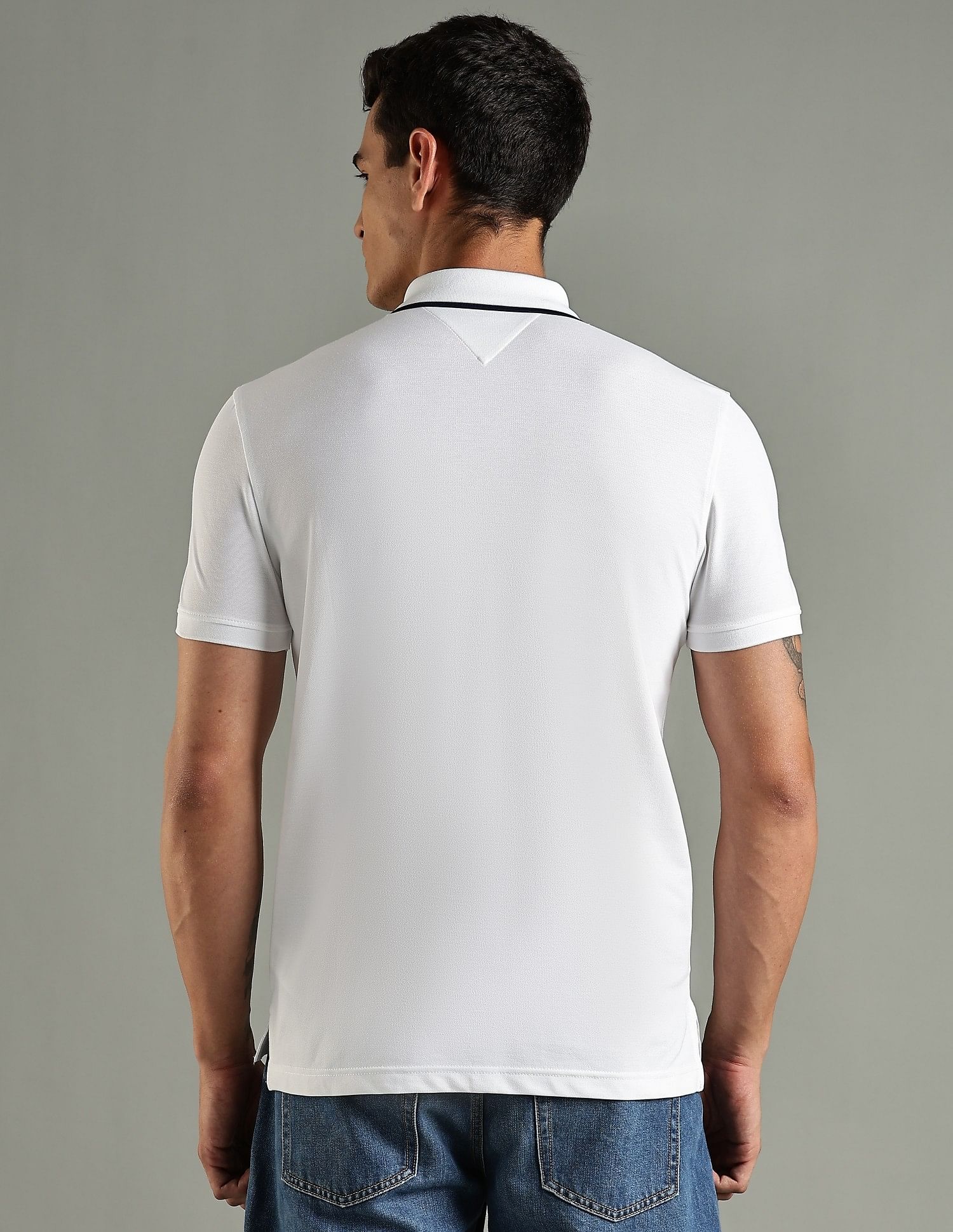 Tommy Hilfiger Solid Regular Fit Cotton Polo T-Shirt