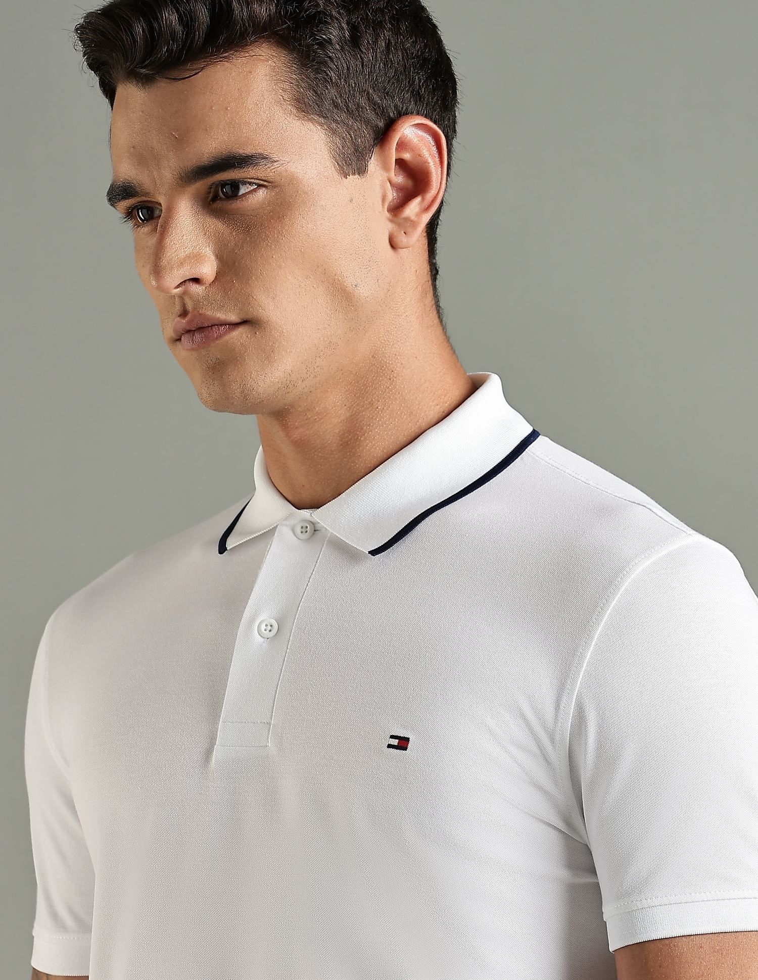 Tommy Hilfiger Solid Regular Fit Cotton Polo T-Shirt