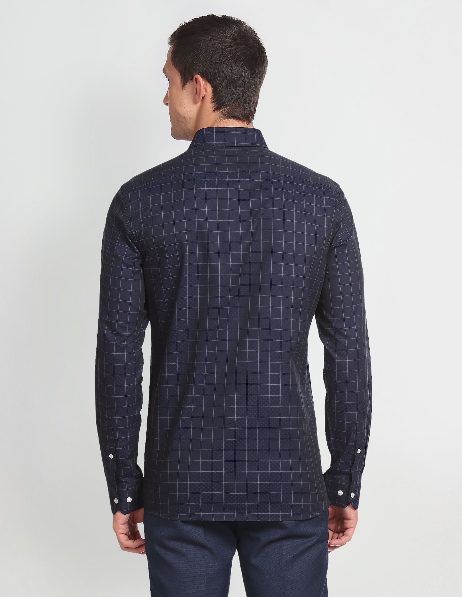 Arrow Pure Cotton Windowpane Check Shirt