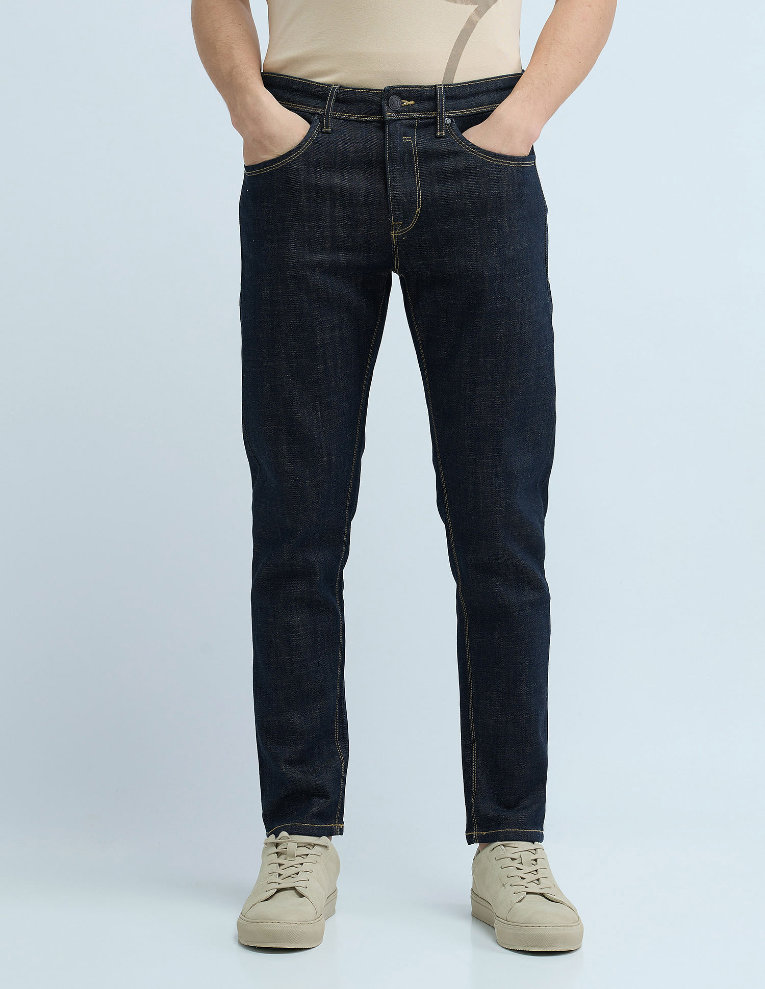 Flying Machine Slash Slim Tapered Rinsed Jeans