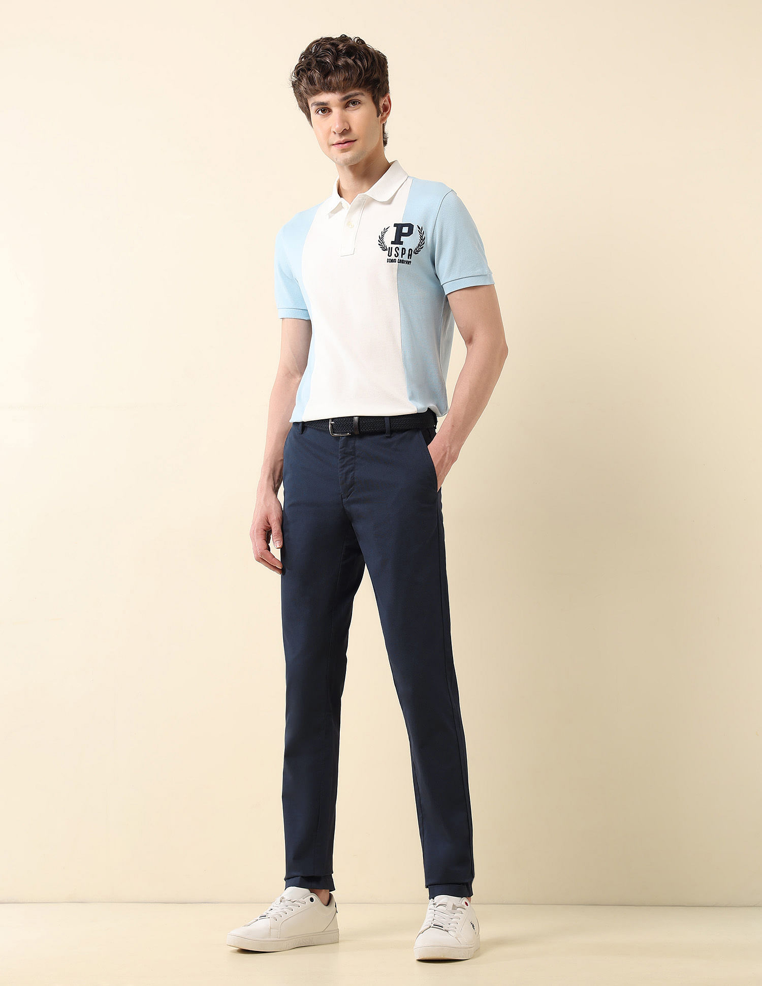 U.S. Polo Assn. Textured Austin Slim Fit Trousers