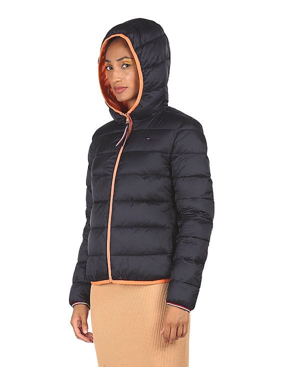 Buy Tommy Hilfiger Women Navy And Coral Padded Reversible Jacket