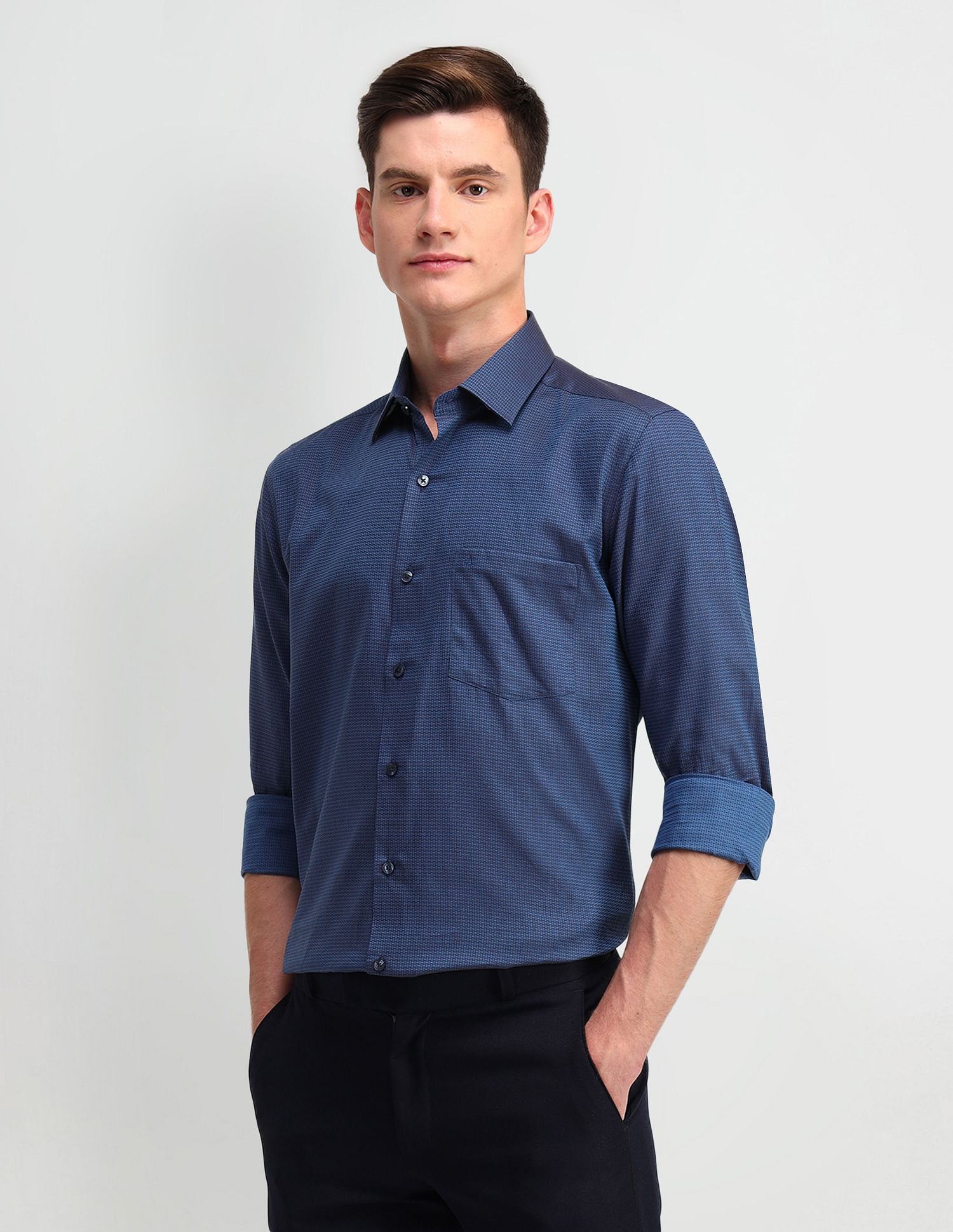 Arrow Dobby Geometric Printed Shirt