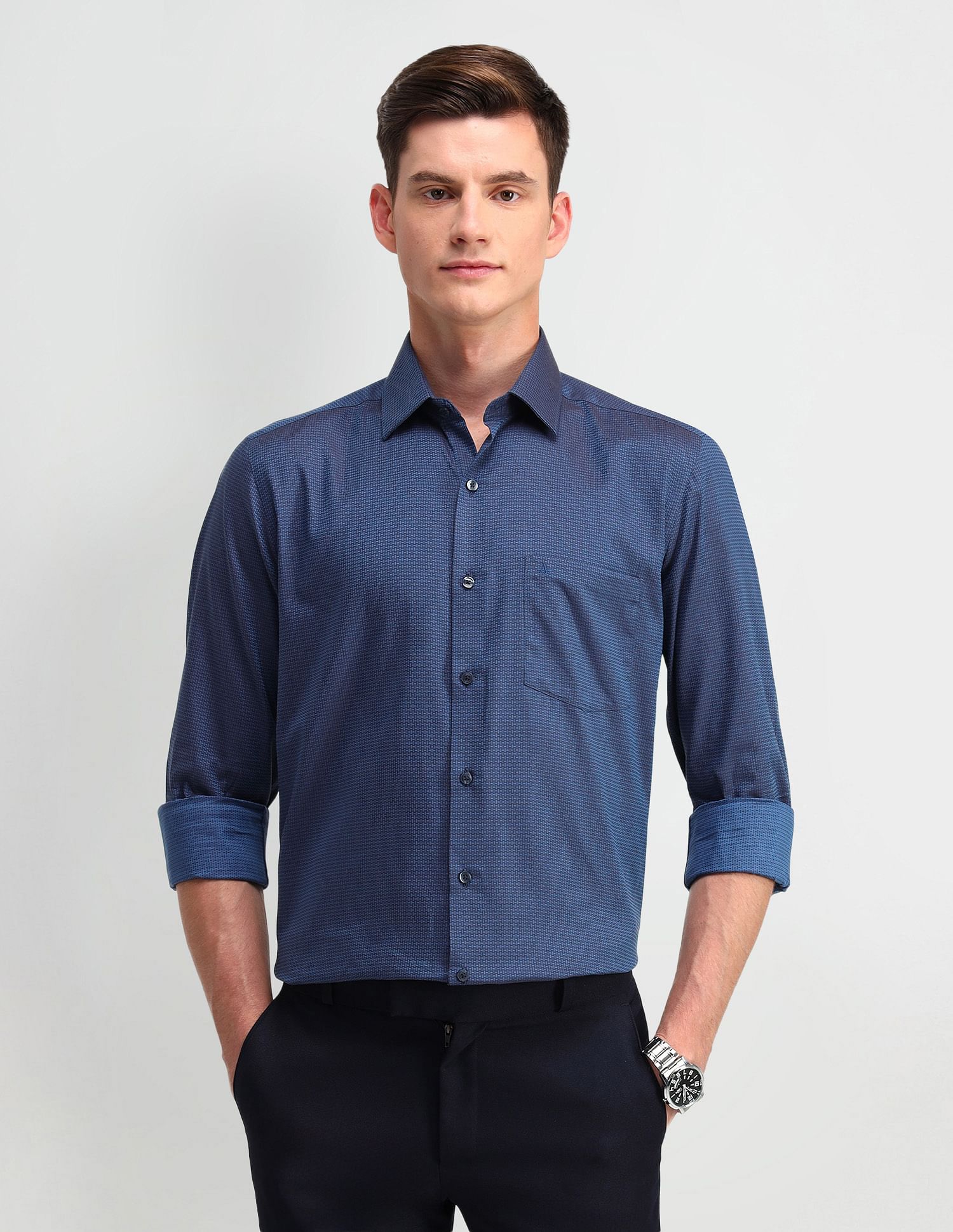 Arrow Dobby Geometric Printed Shirt