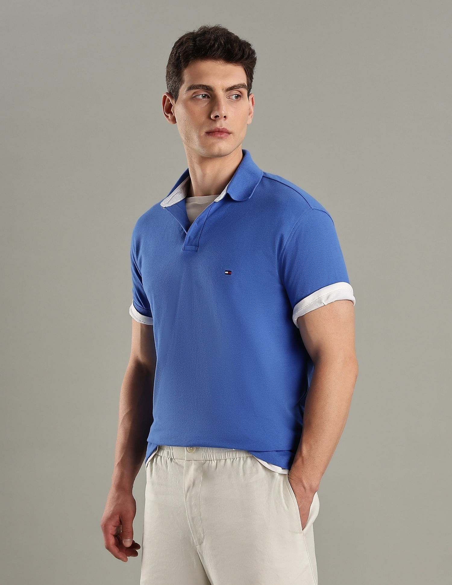 Tommy Hilfiger Solid Regular-Fit Cotton Polo T-Shirt