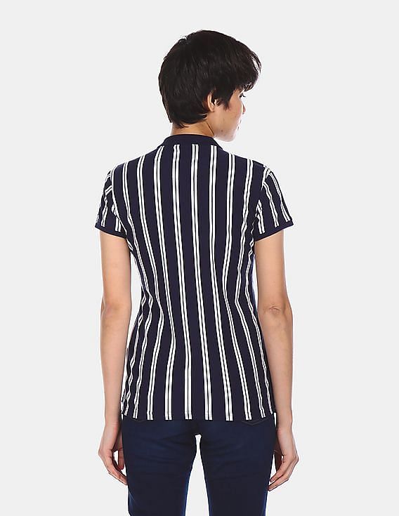 Striped polo t outlet shirts women's