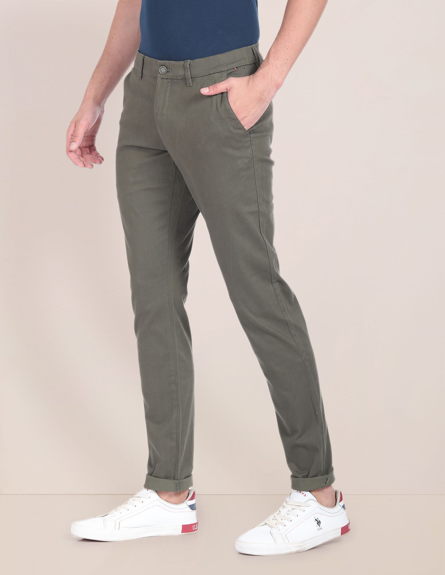 U.S. Polo Assn. Geometric Print Mid Rise Trousers