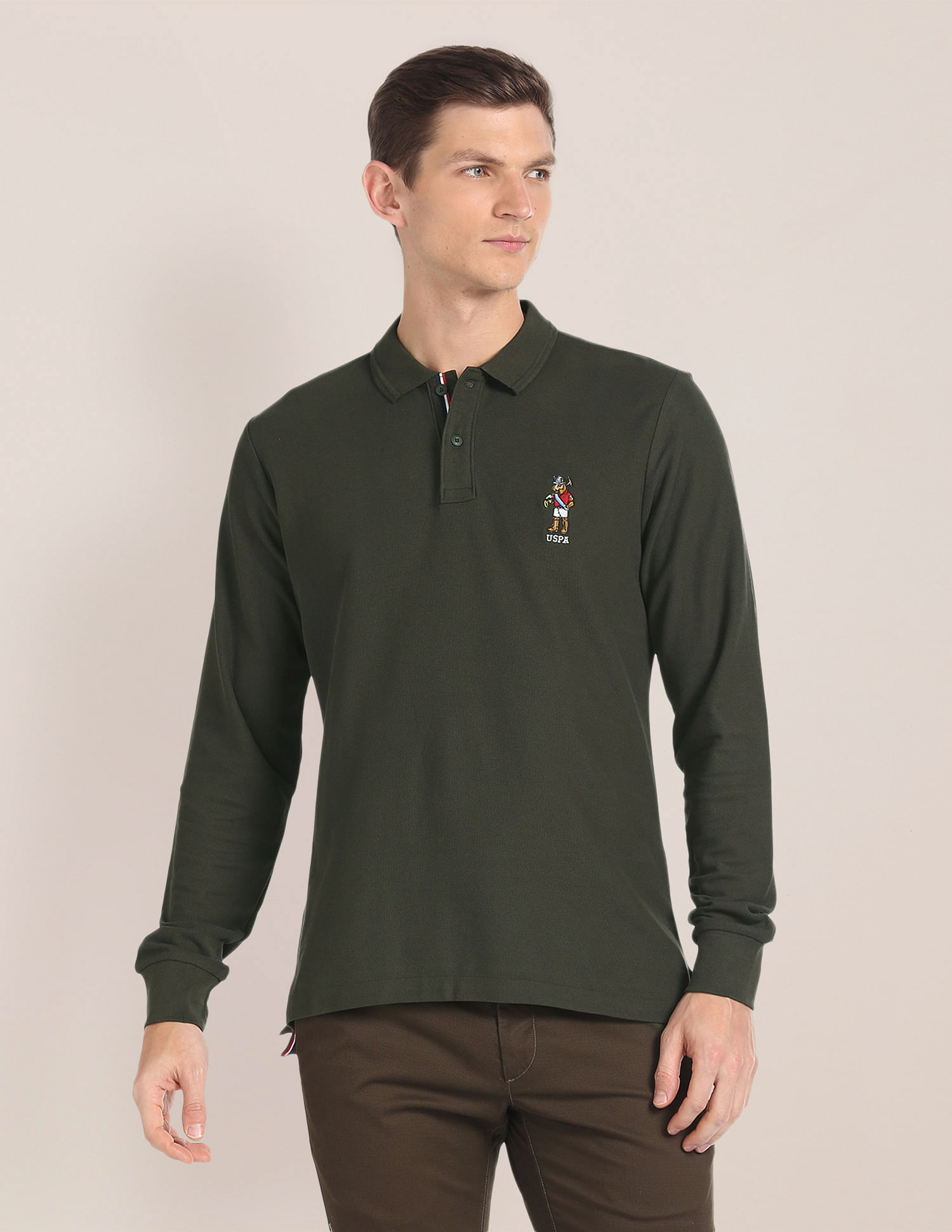 U.S. Polo Assn. Long Sleeve Solid Polo Shirt