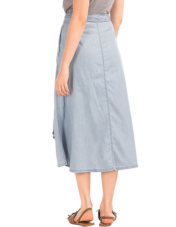 Denim wrap clearance skirt gap