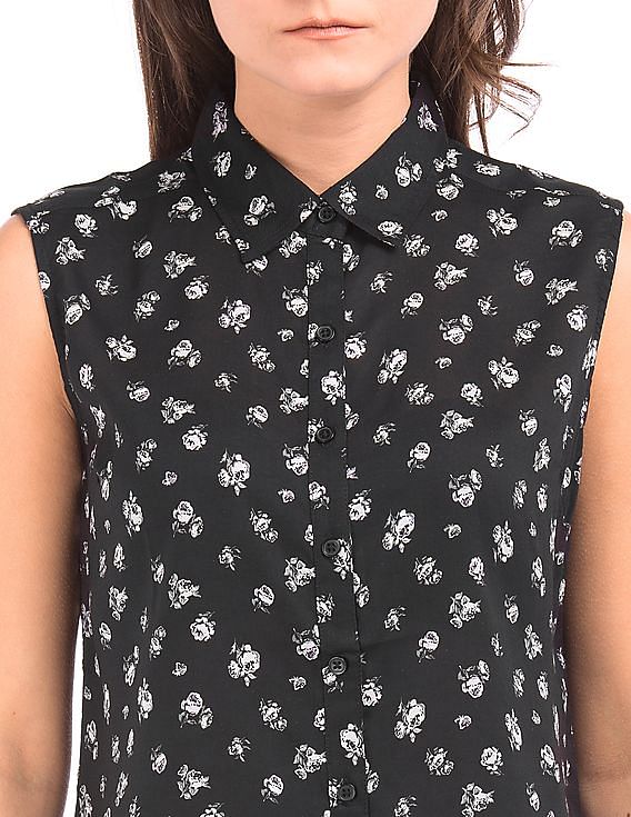 U.S. Polo Assn. Women Floral Print Sleeveless Shirt