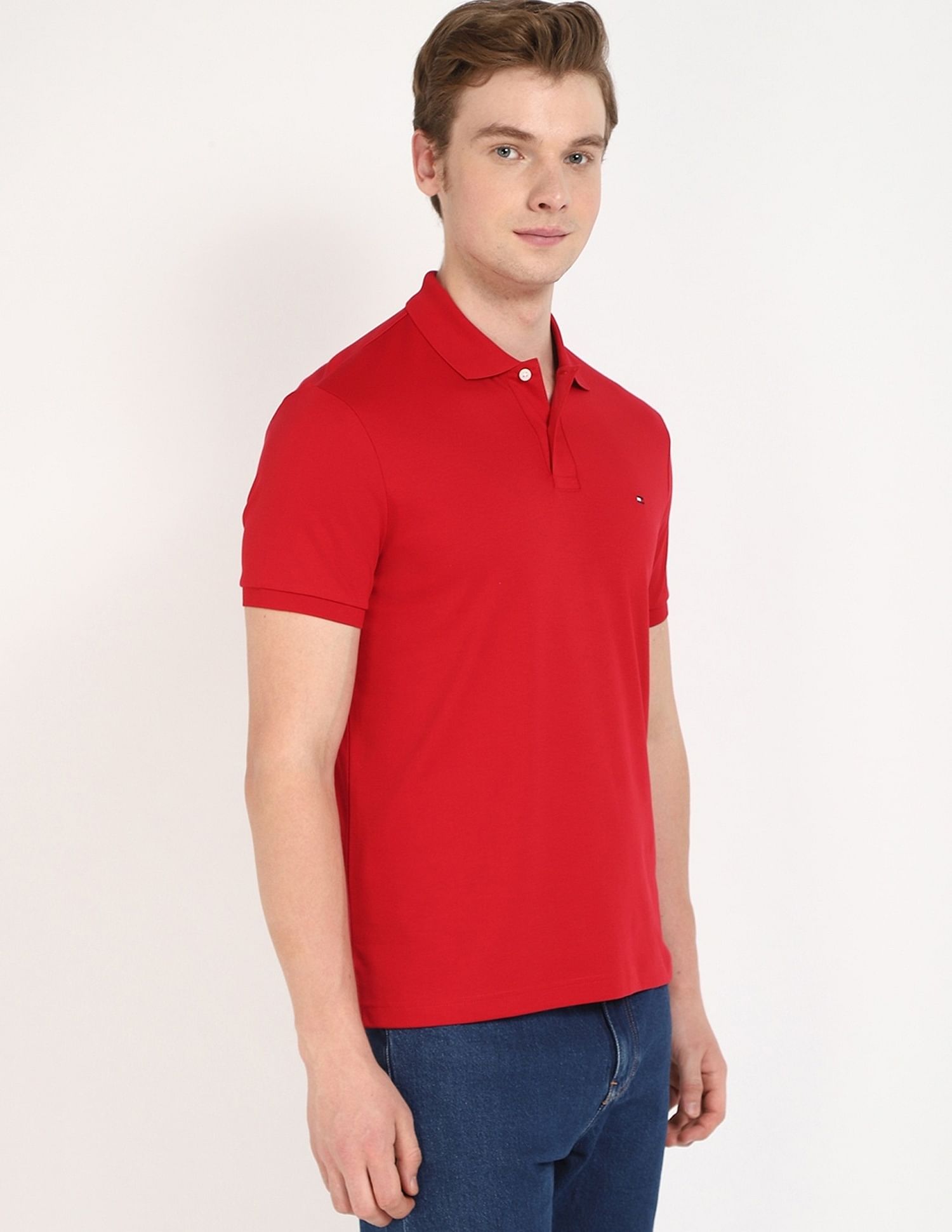 Tommy Hilfiger Solid Regular-Fit Cotton Polo Shirt