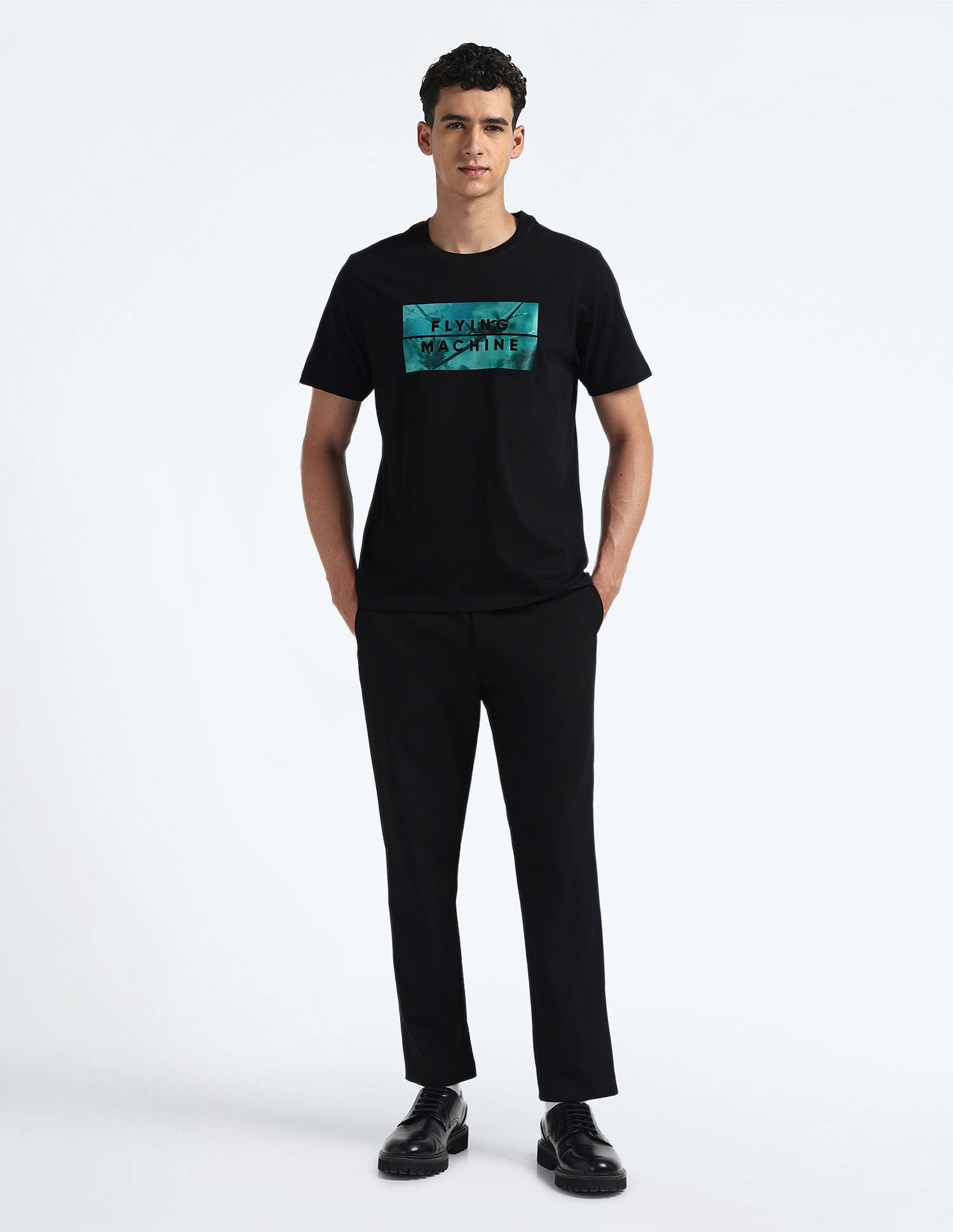 Flying Machine Crew Neck Brand Print T-Shirt