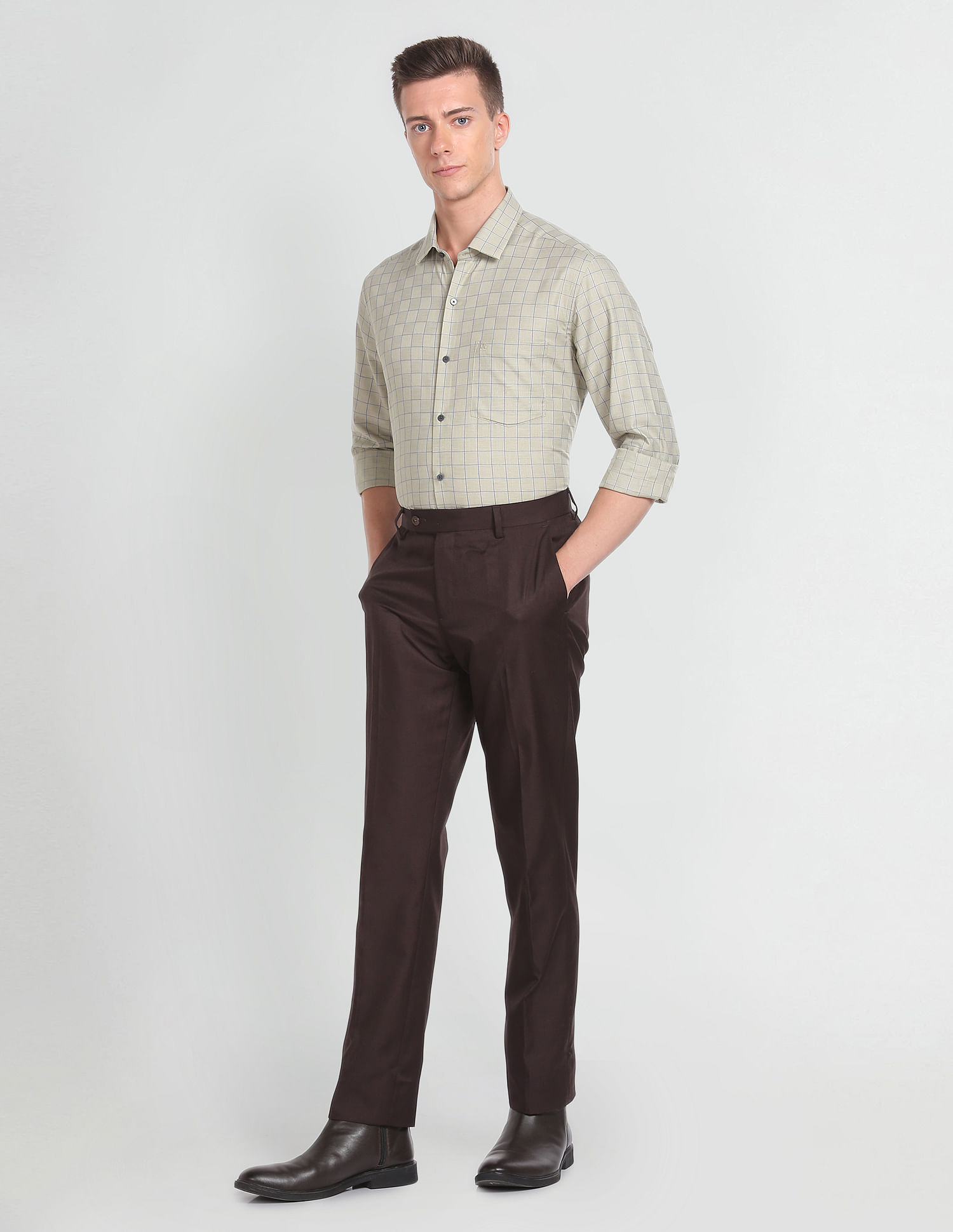 Arrow Graph Check Cotton Formal Shirt