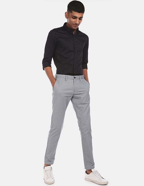 Buy Flying Machine Men Grey Flat Front 