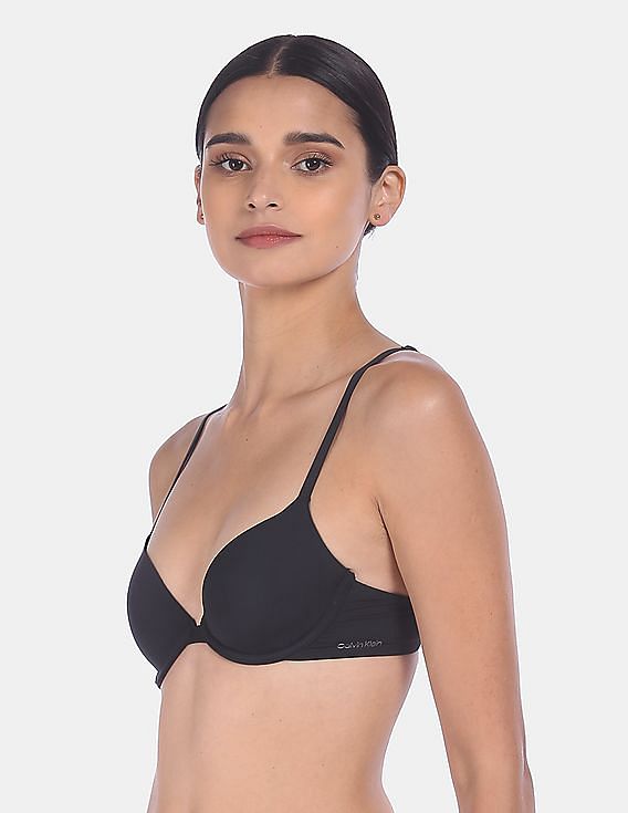 Buy Calvin Klein Underwear Women Black Infinite Flex Lined Demi Solid Bra 