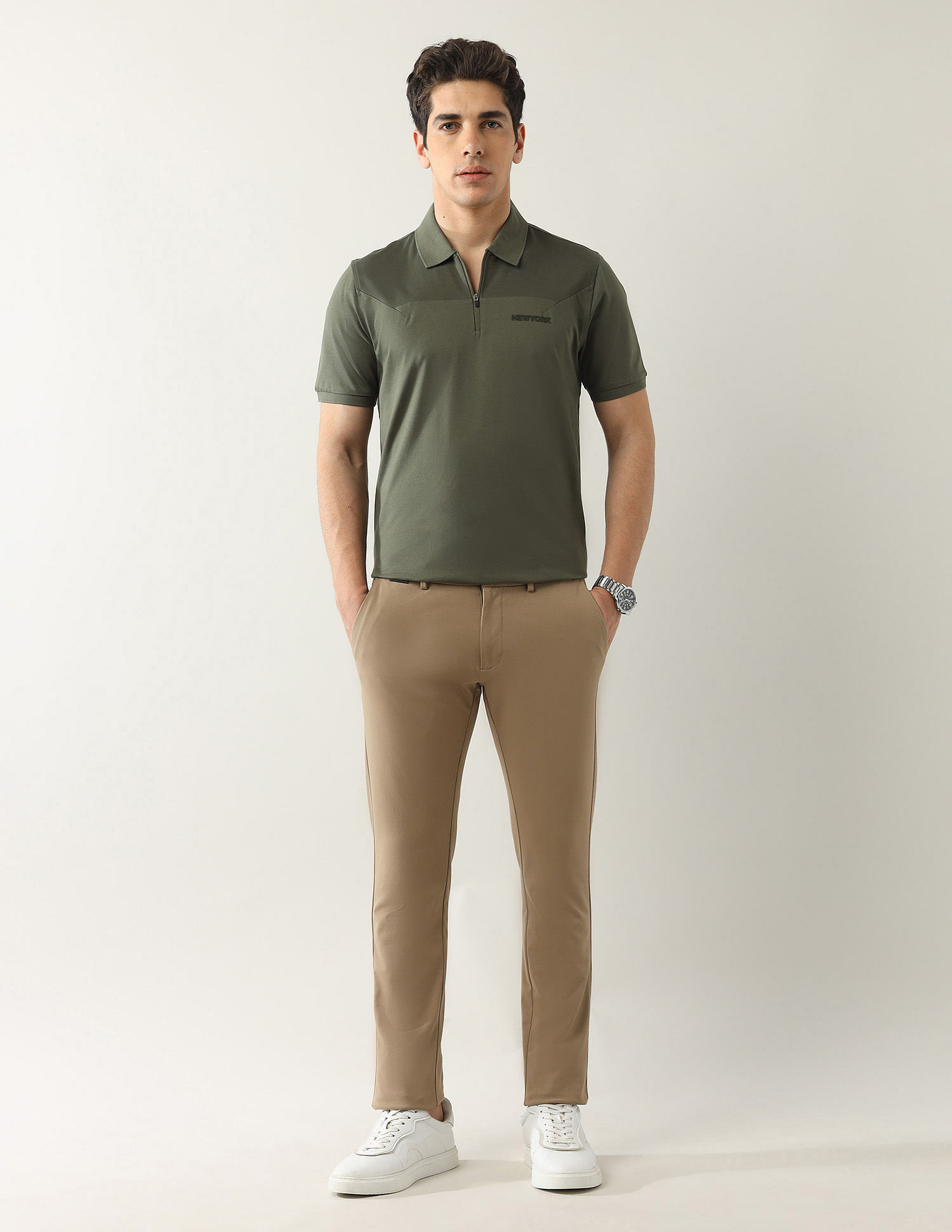 Arrow Newyork Solid Pure Cotton Polo Shirt