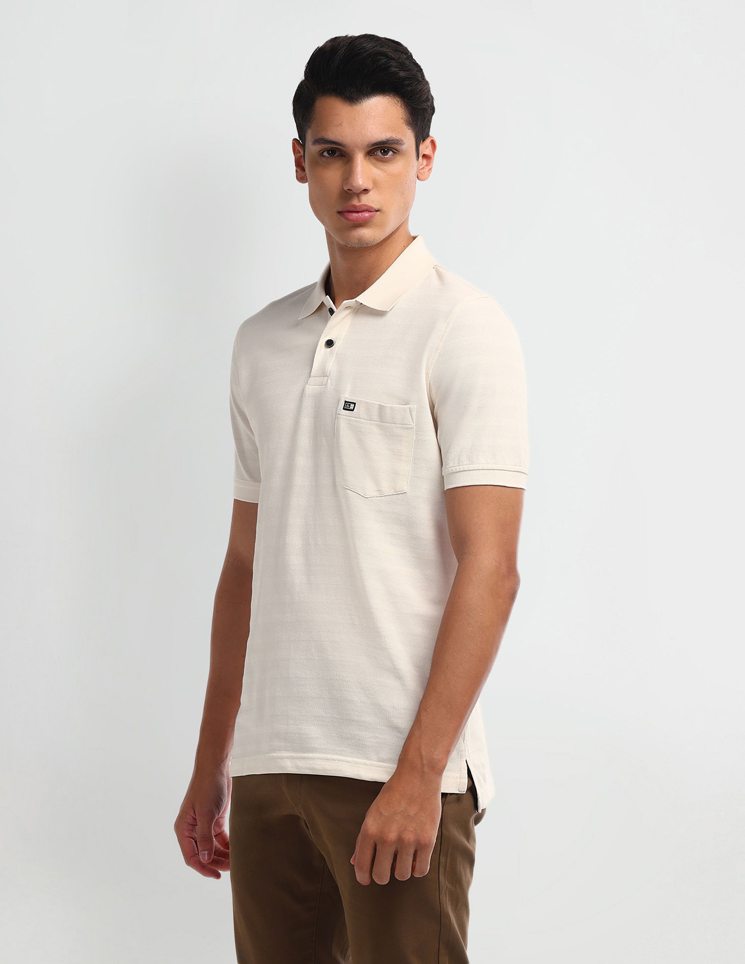 Arrow Sport Horizontal Stripe Cotton Polo Shirt