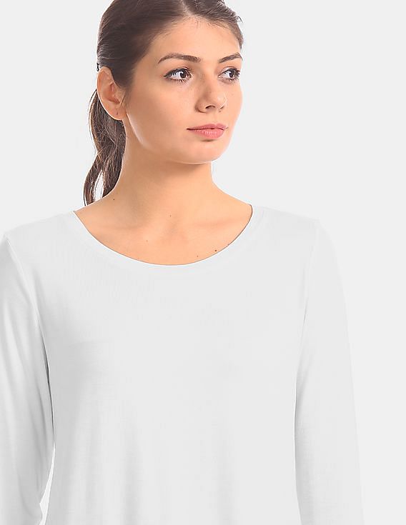 Buy GAP Women White Long Sleeve Luxe Top NNNOW