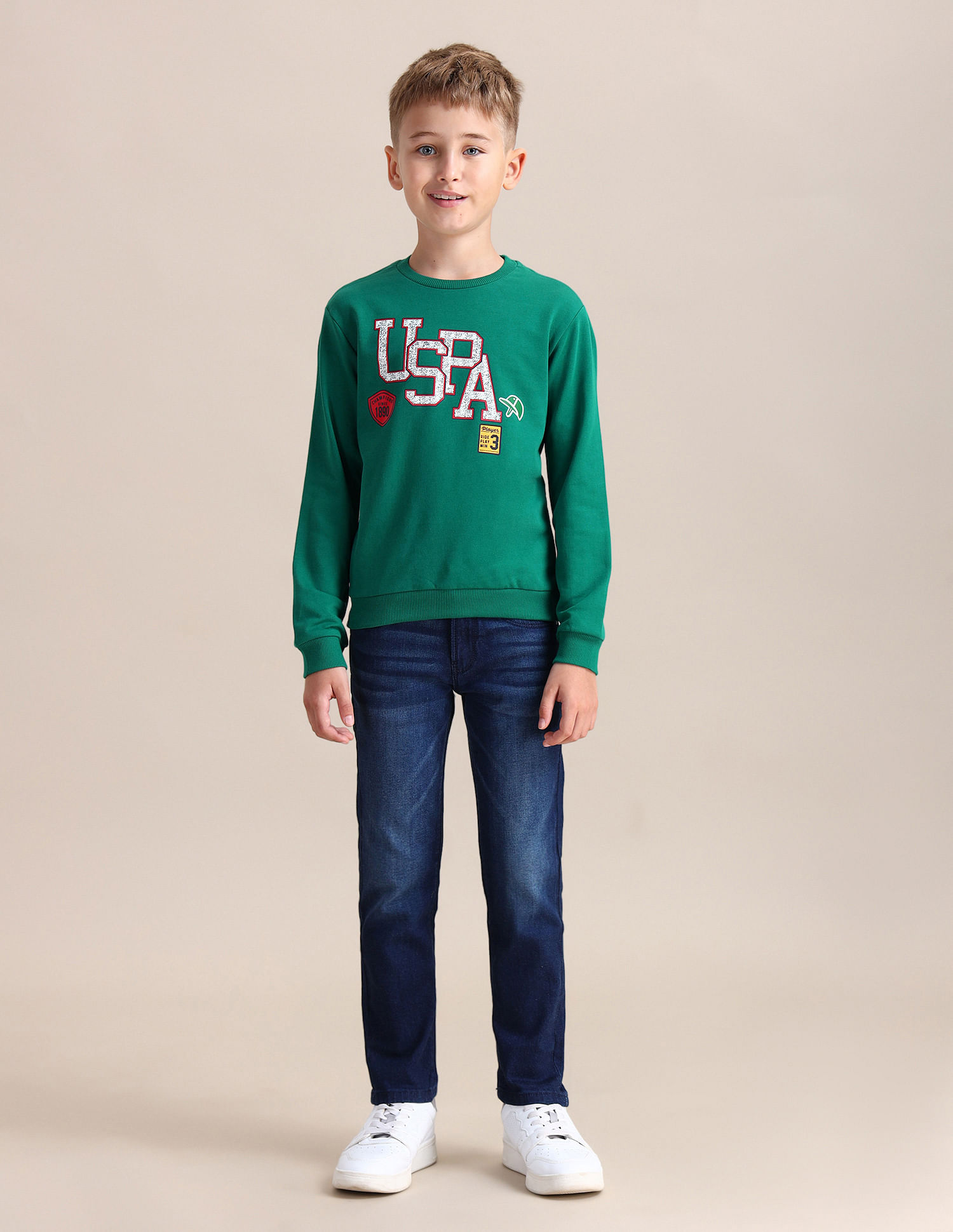 U.S. Polo Assn. Kids Brand Printed Regular Fit Sweatshirt