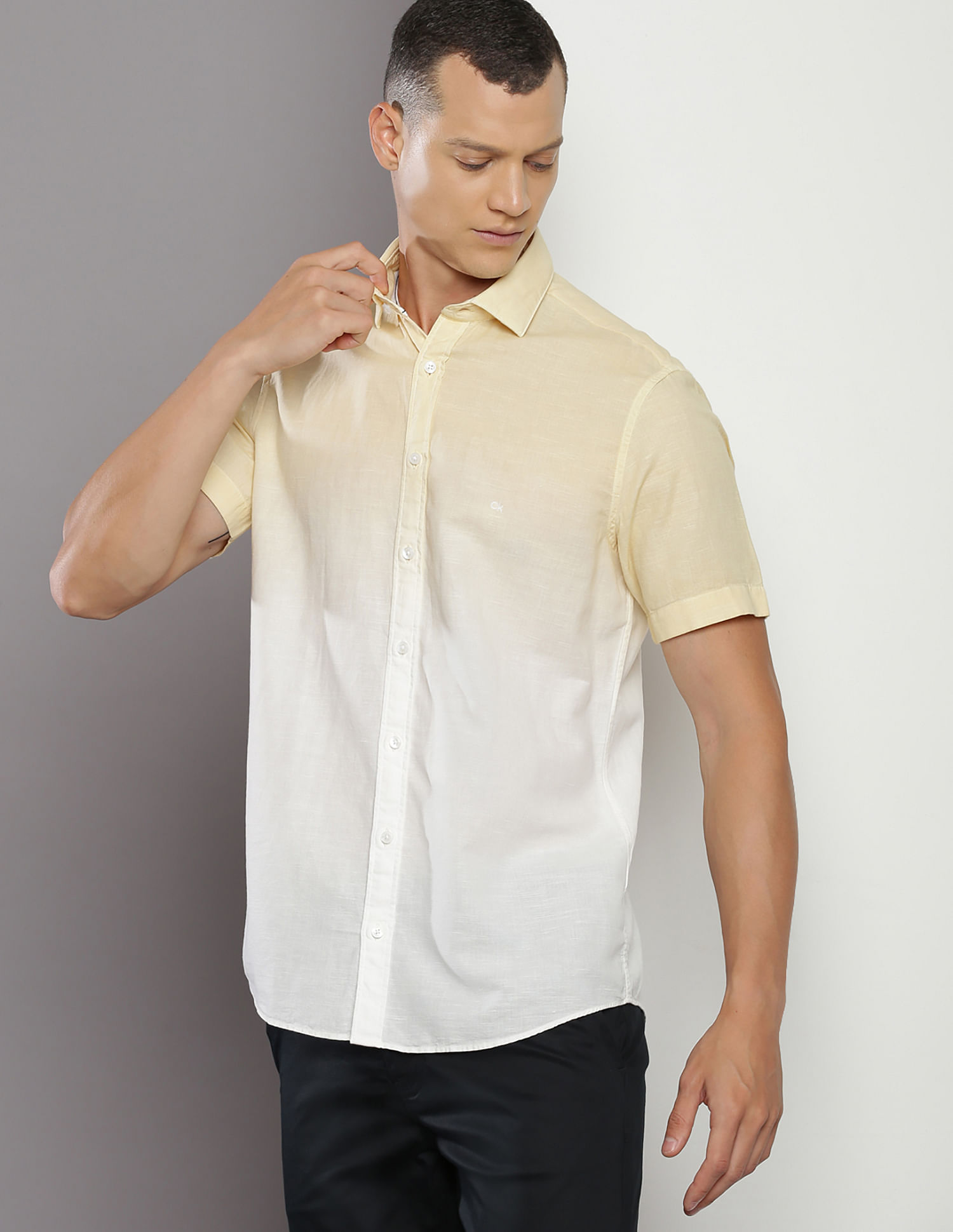 Calvin Klein Cotton Poplin Ombre Shirt