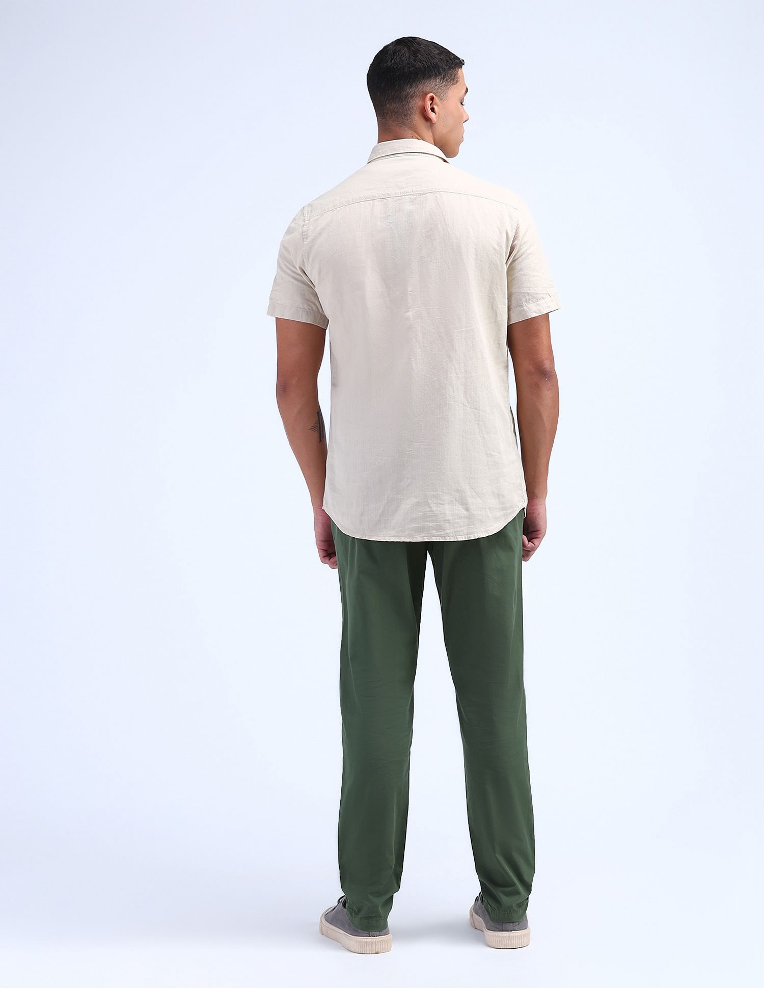 Flying Machine Relaxed Tapered Fit Mid Rise Trousers