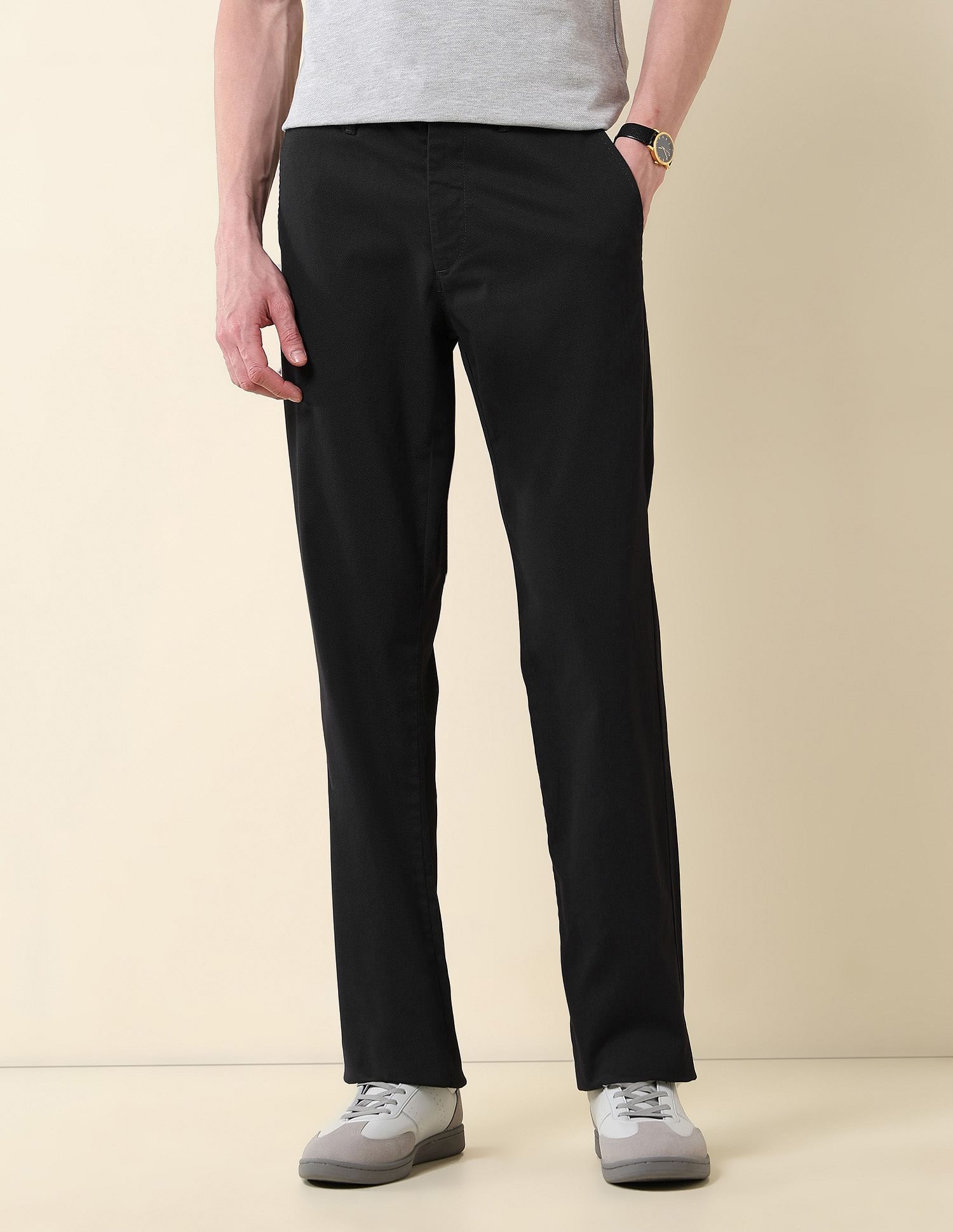 U.S. Polo Assn. Textured Riley Straight Fit Twill Trousers