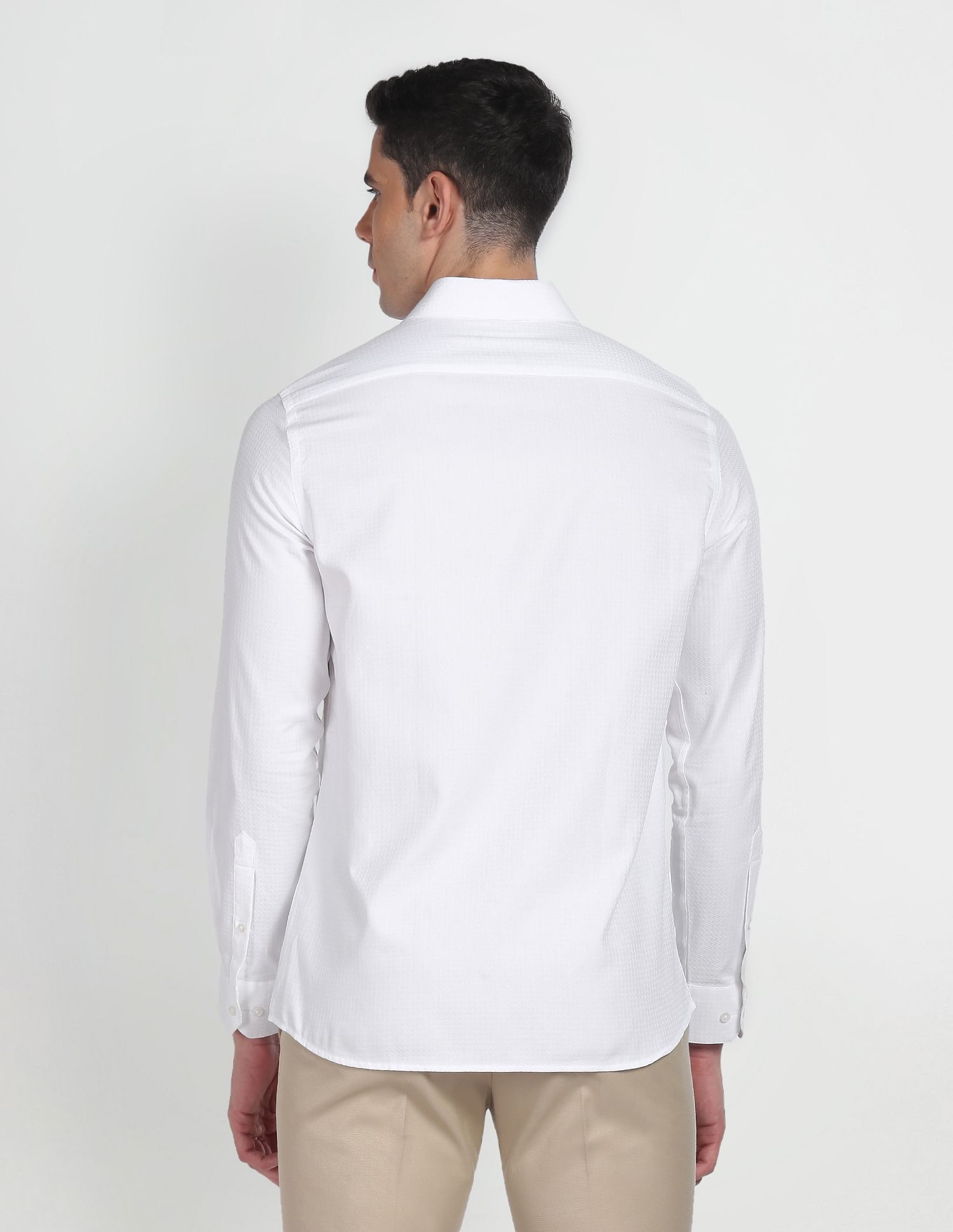 Arrow Self Design Manhattan Slim Fit Shirt