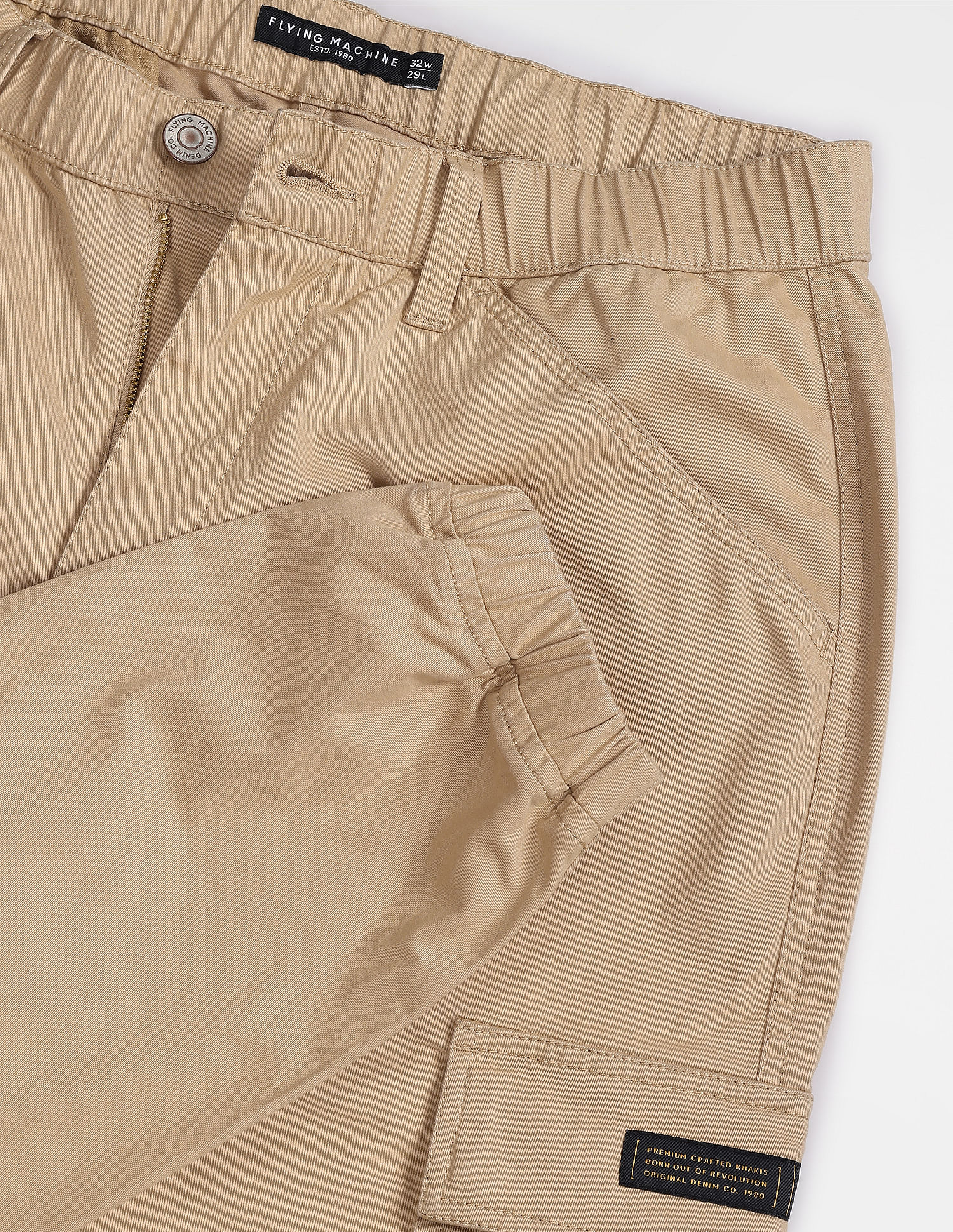 Flying Machine Solid Jogger Fit Cargo Trousers
