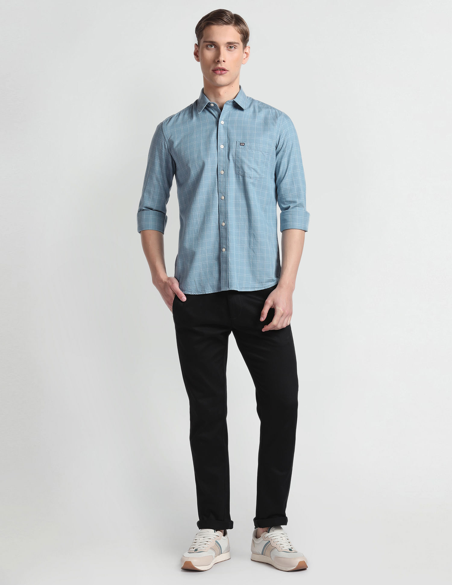 Arrow Sports Manhattan Slim Fit Outline Check Shirt