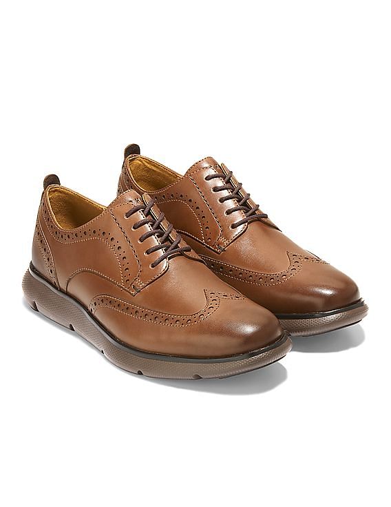 Buy Cole Haan Men Brown Lace Up Zerogrand Omni Wingtip Oxford Sneakers NNNOW