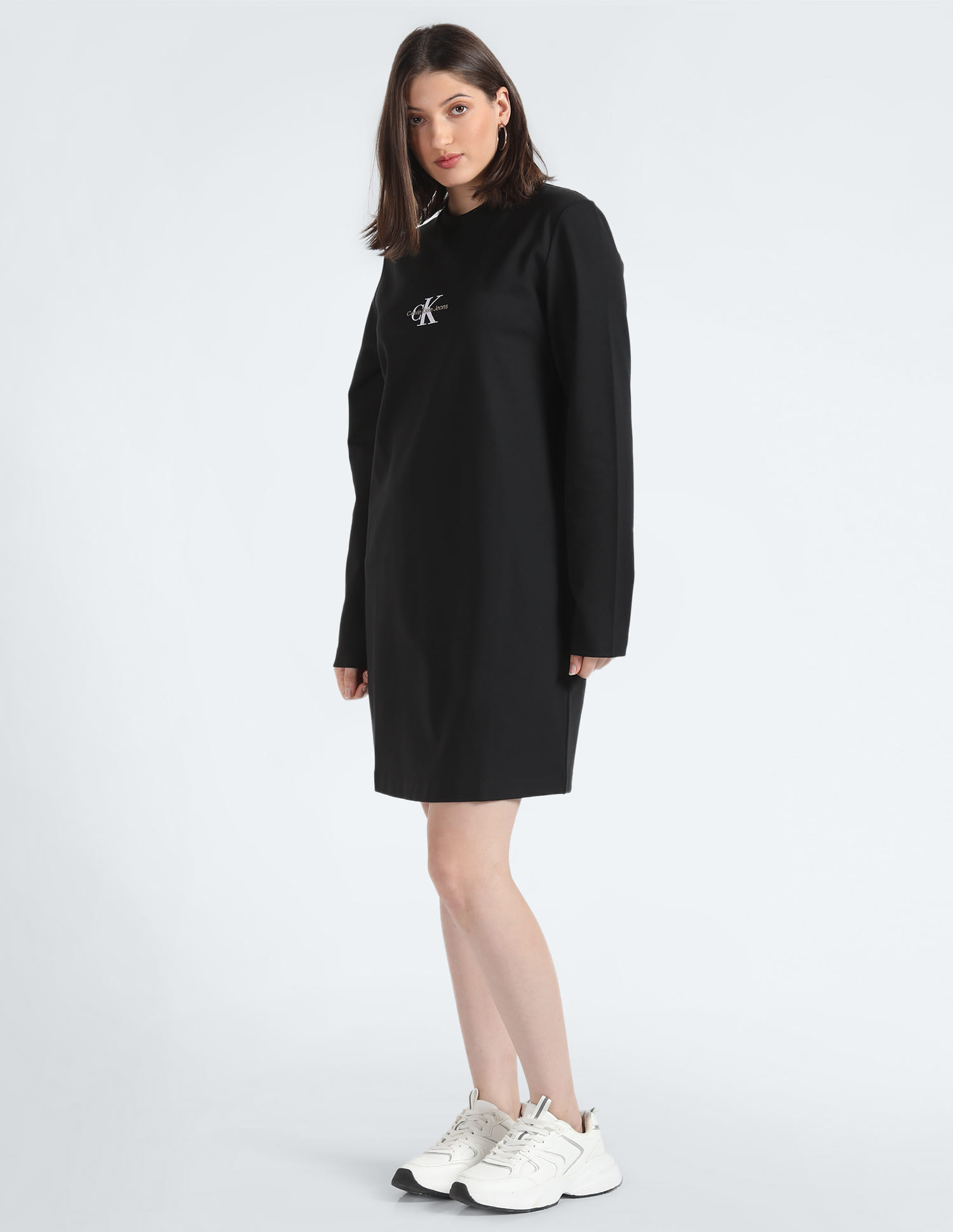 calvin klein black shirt dress June Dress Black/White – KATAKOMB main image 1