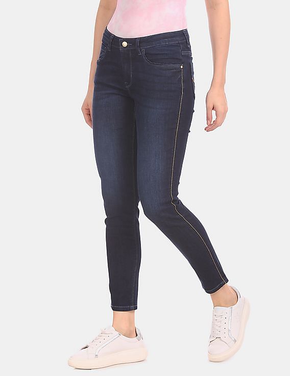 U.S. Polo Assn. Women Skinny Fit Cotton Stretch Dark Wash Jeans