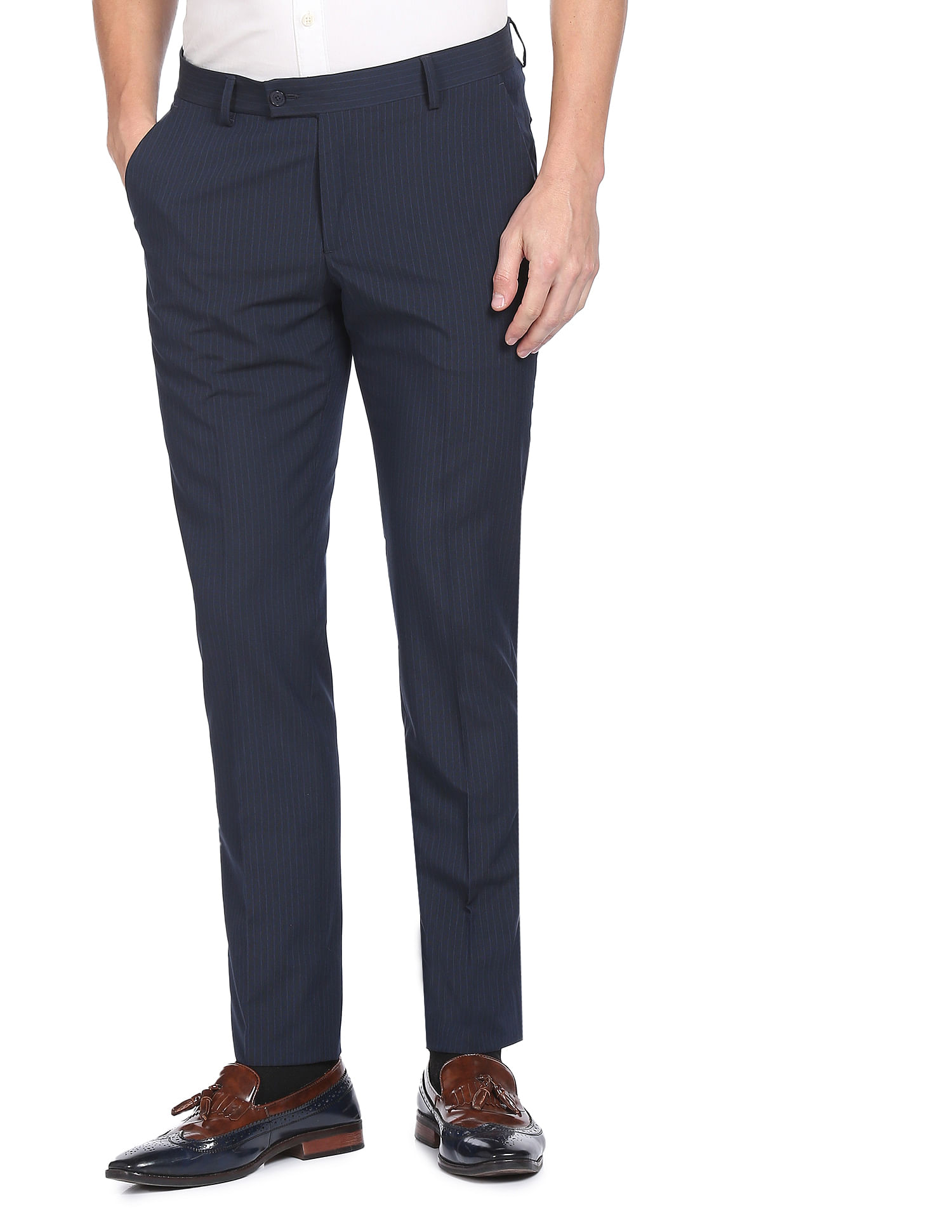 Men Elegant Blue Pant Office Formal Wear Trousers– SAINLY