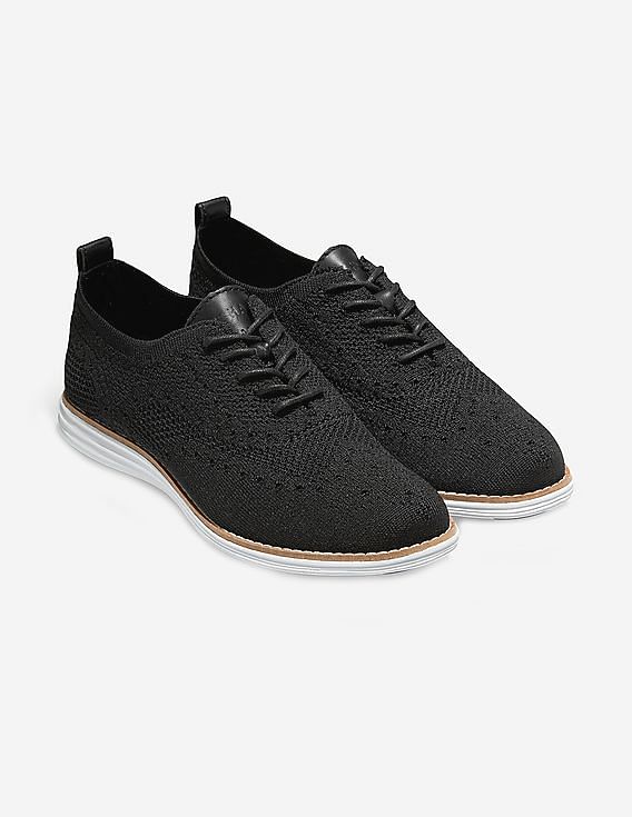 Cole Haan Black ØriginalGrand Stitchlite Wingtip Knit Oxford Sneakers
