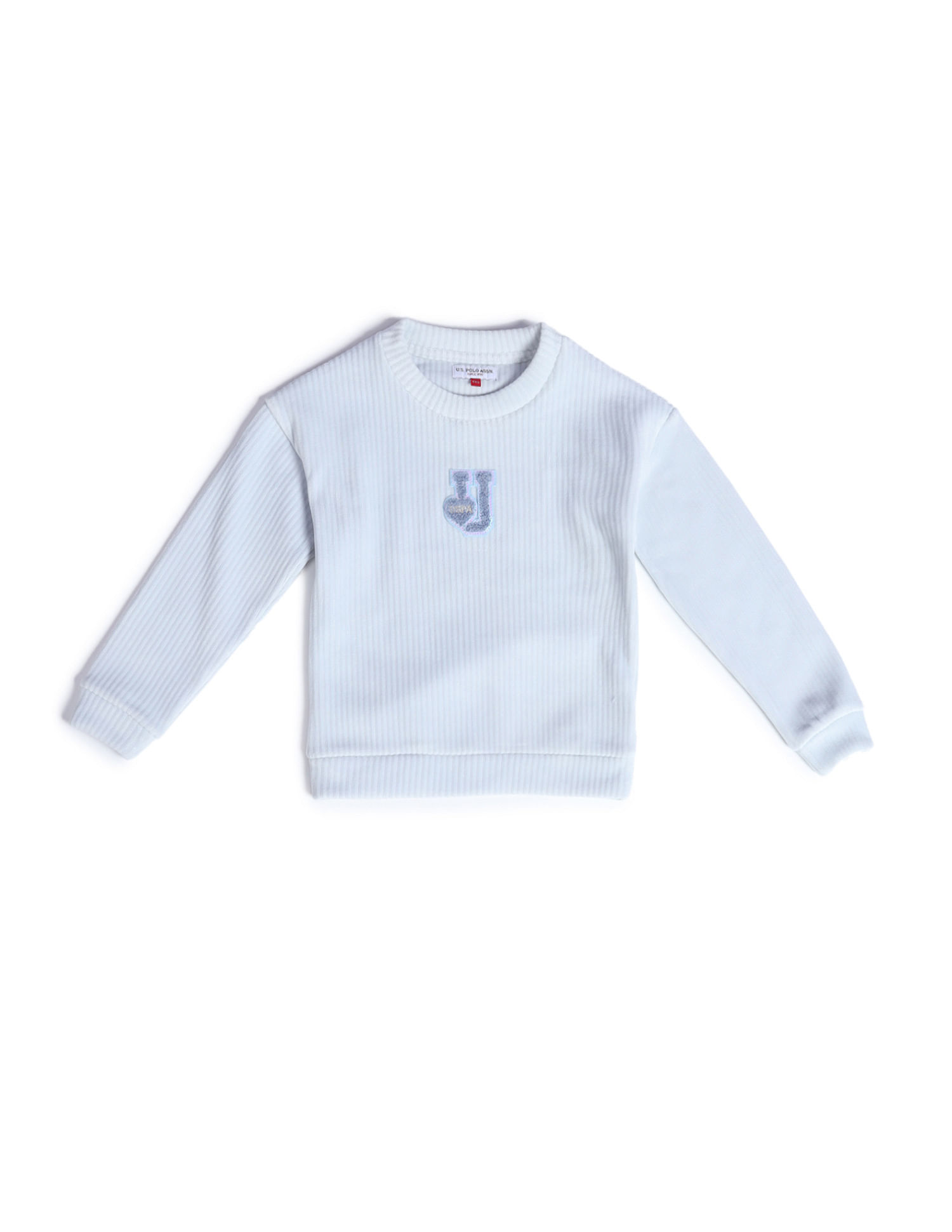 U.S. Polo Assn. Kids Girls Ribbed Sweatshirt