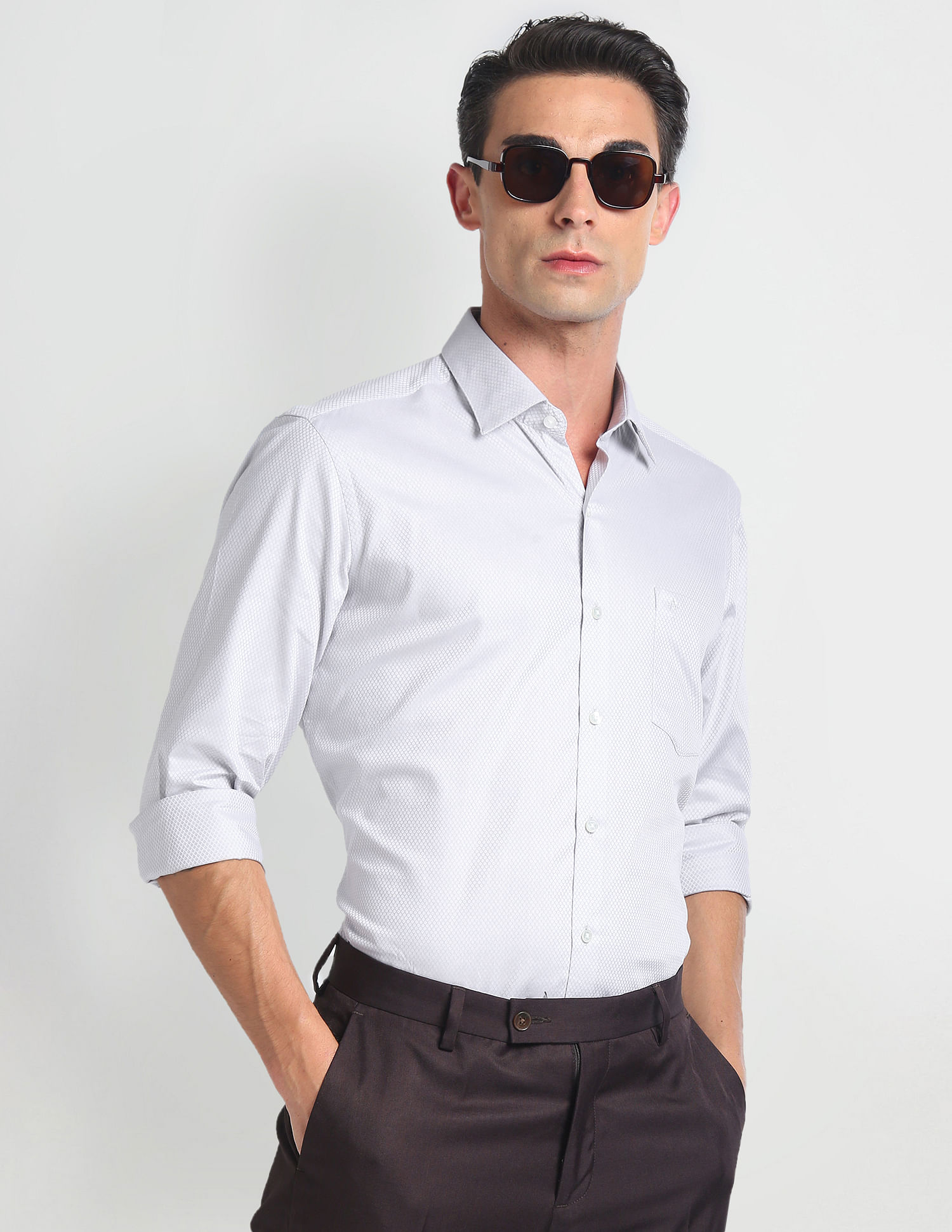 Arrow Pure Cotton Geometric Shirt