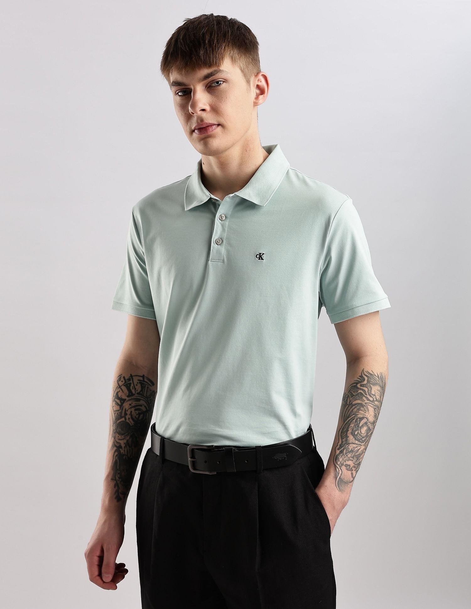 Calvin Klein Jeans Solid Regular Fit Cotton Polo Shirt