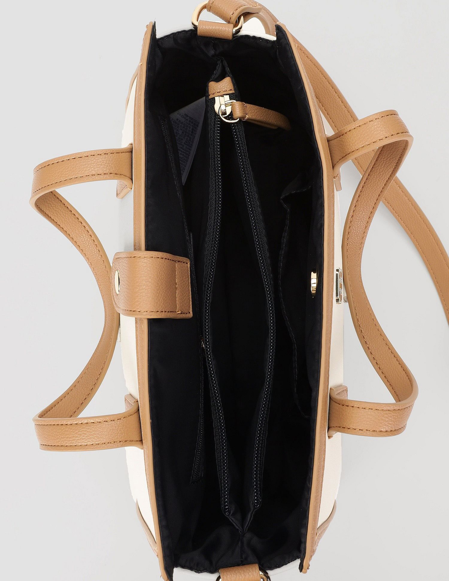 Tommy Hilfiger Solid Brown Cotton Handbags