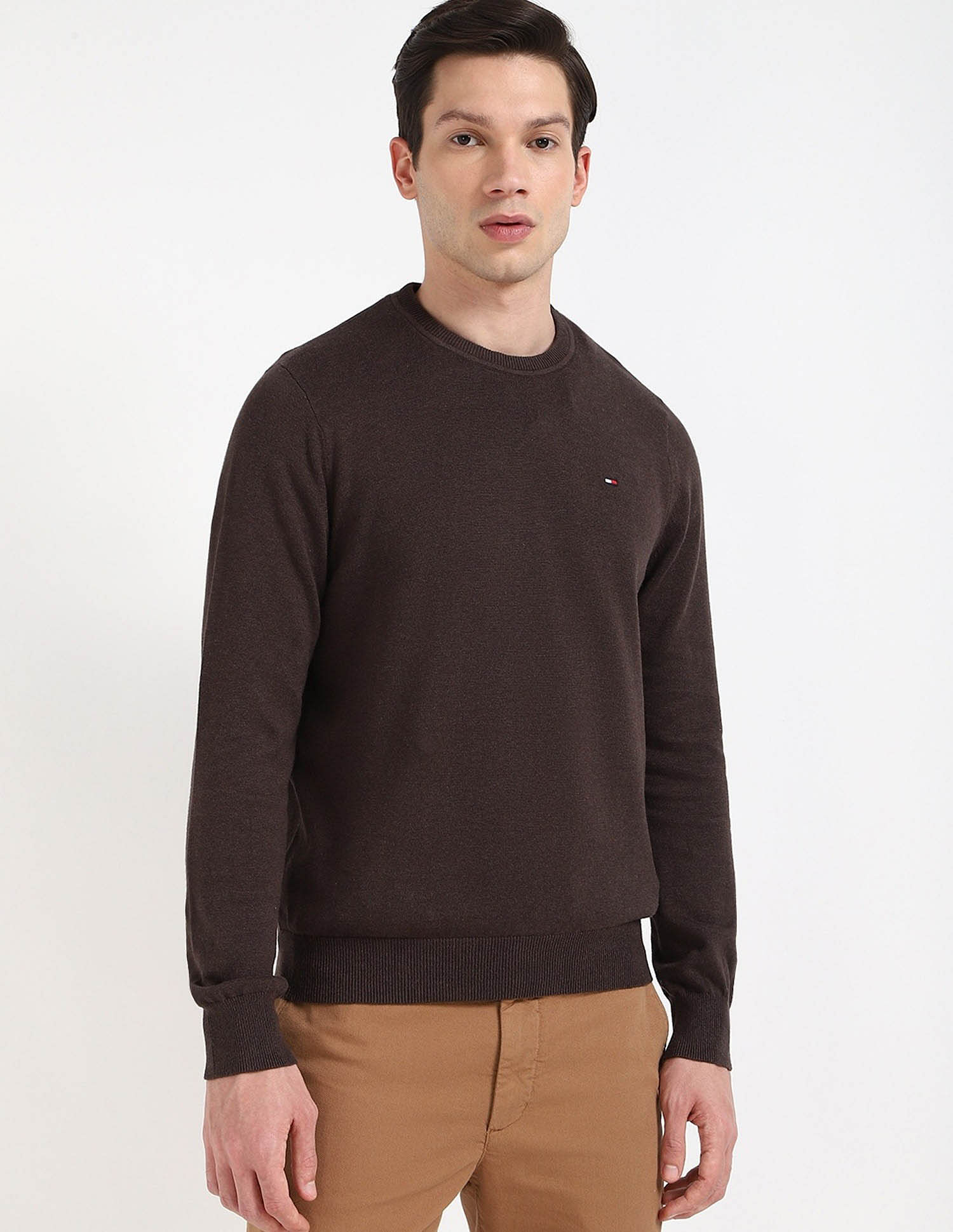 Tommy Hilfiger Solid Regular-Fit Cotton Sweater