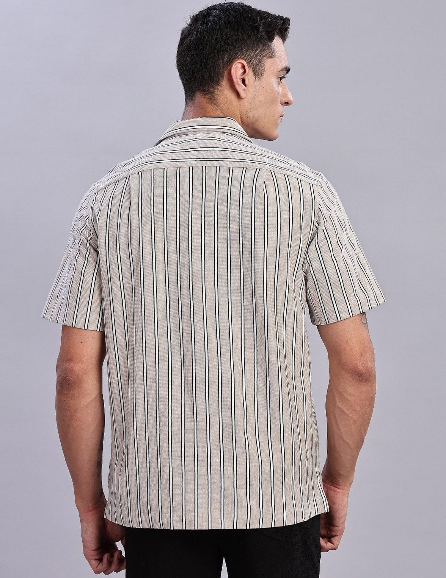 Tommy Hilfiger Striped Regular Fit Plain Woven Shirt