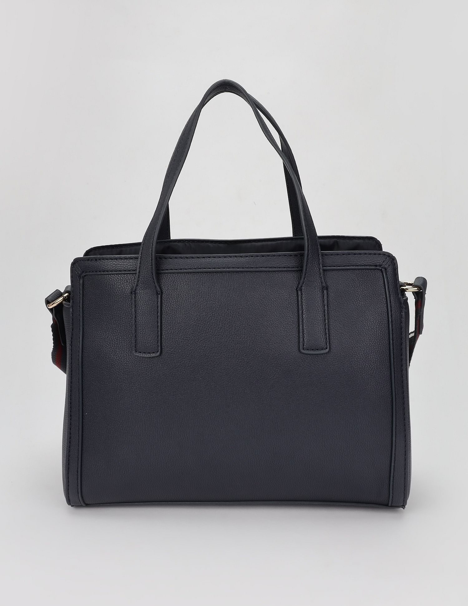 Tommy Hilfiger Solid Blue Cotton Handbags