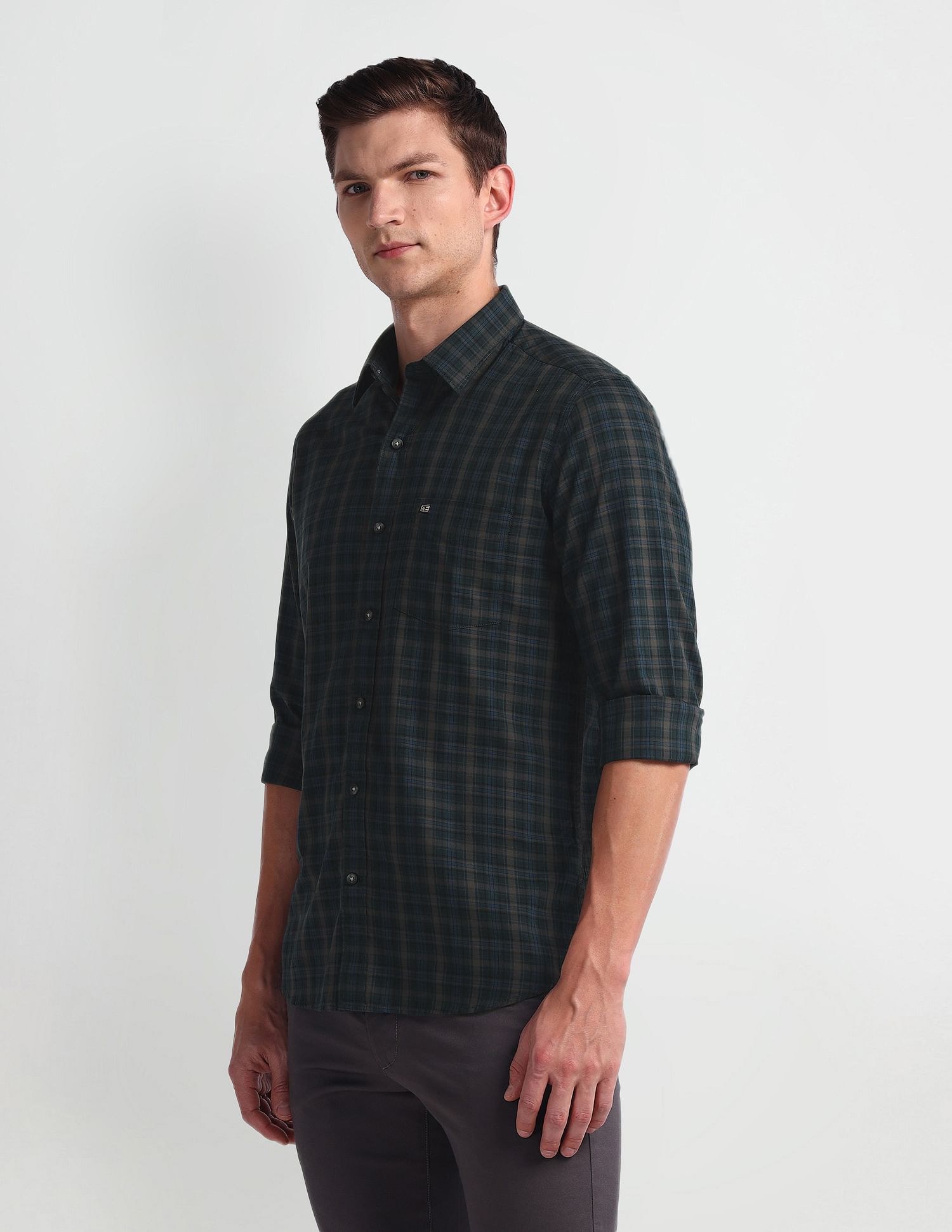 Arrow Sports Tartan Check Twill Shirt