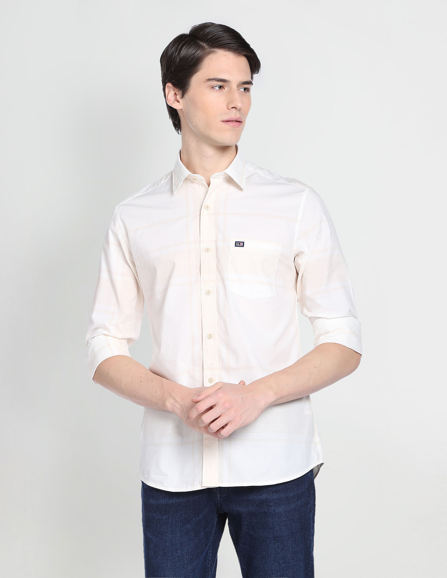 Arrow Sports Plaid Check Dobby Shirt