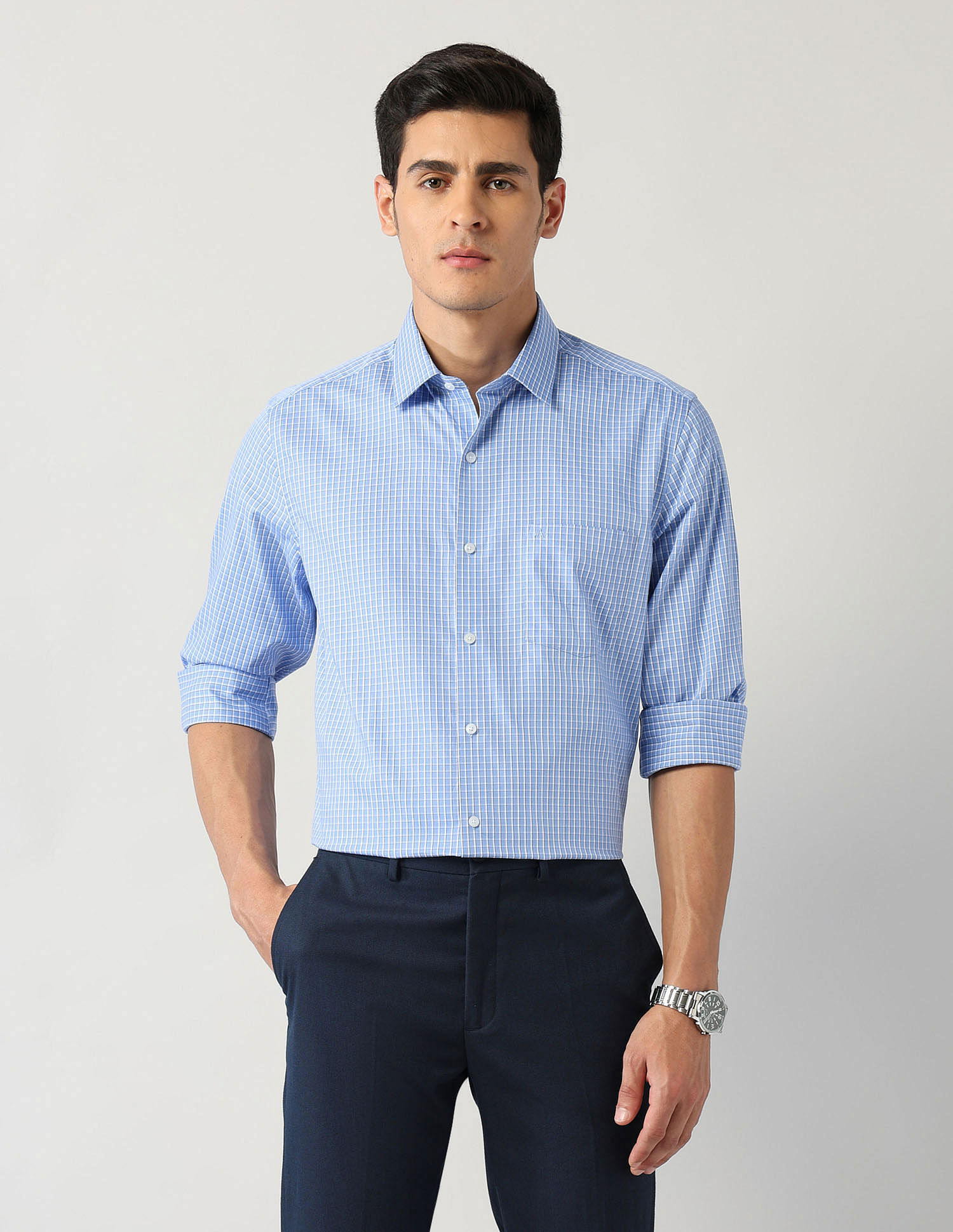 Arrow Liberty Classic Fit Outline Checked Shirt