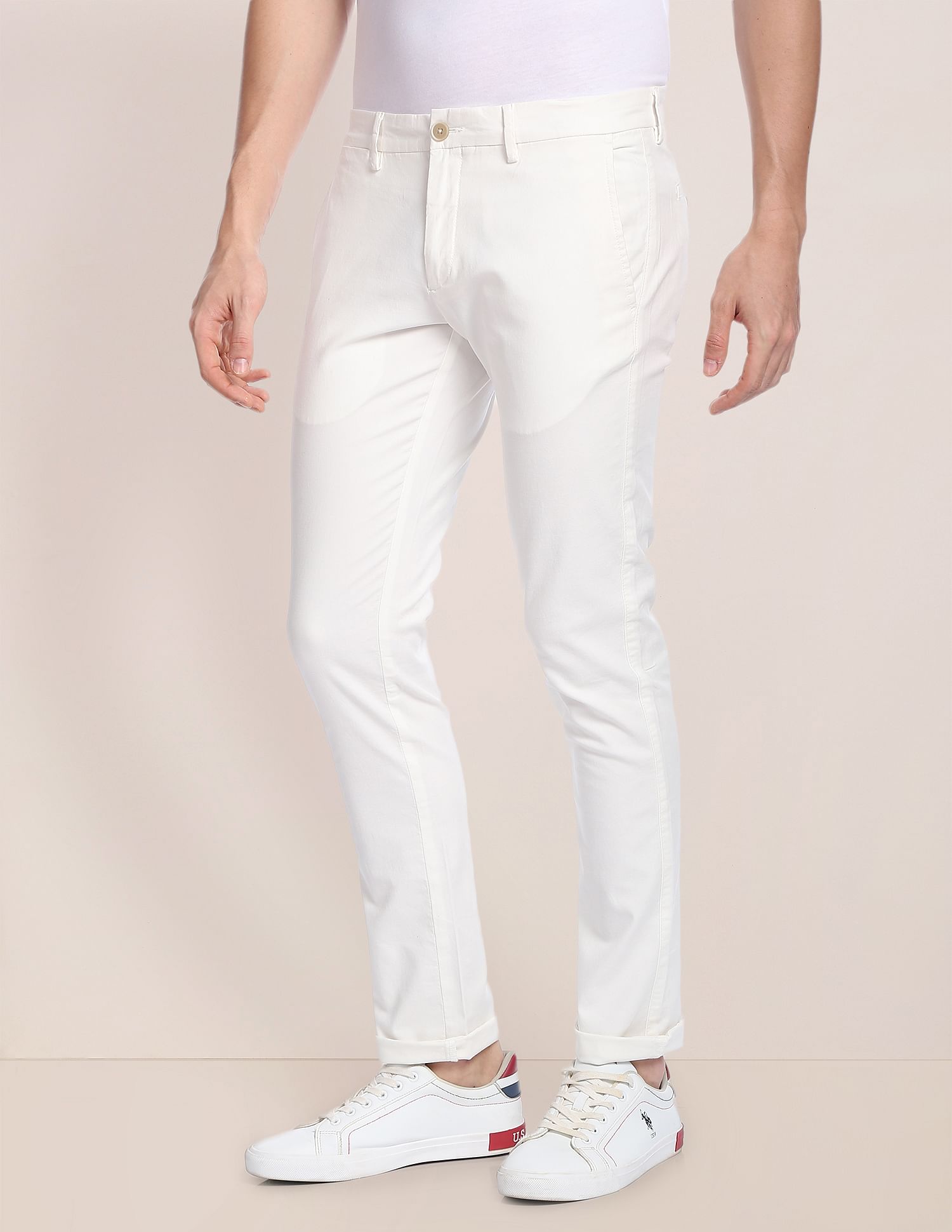 U.S. Polo Assn. Denver Slim Fit Textured Casual Trousers