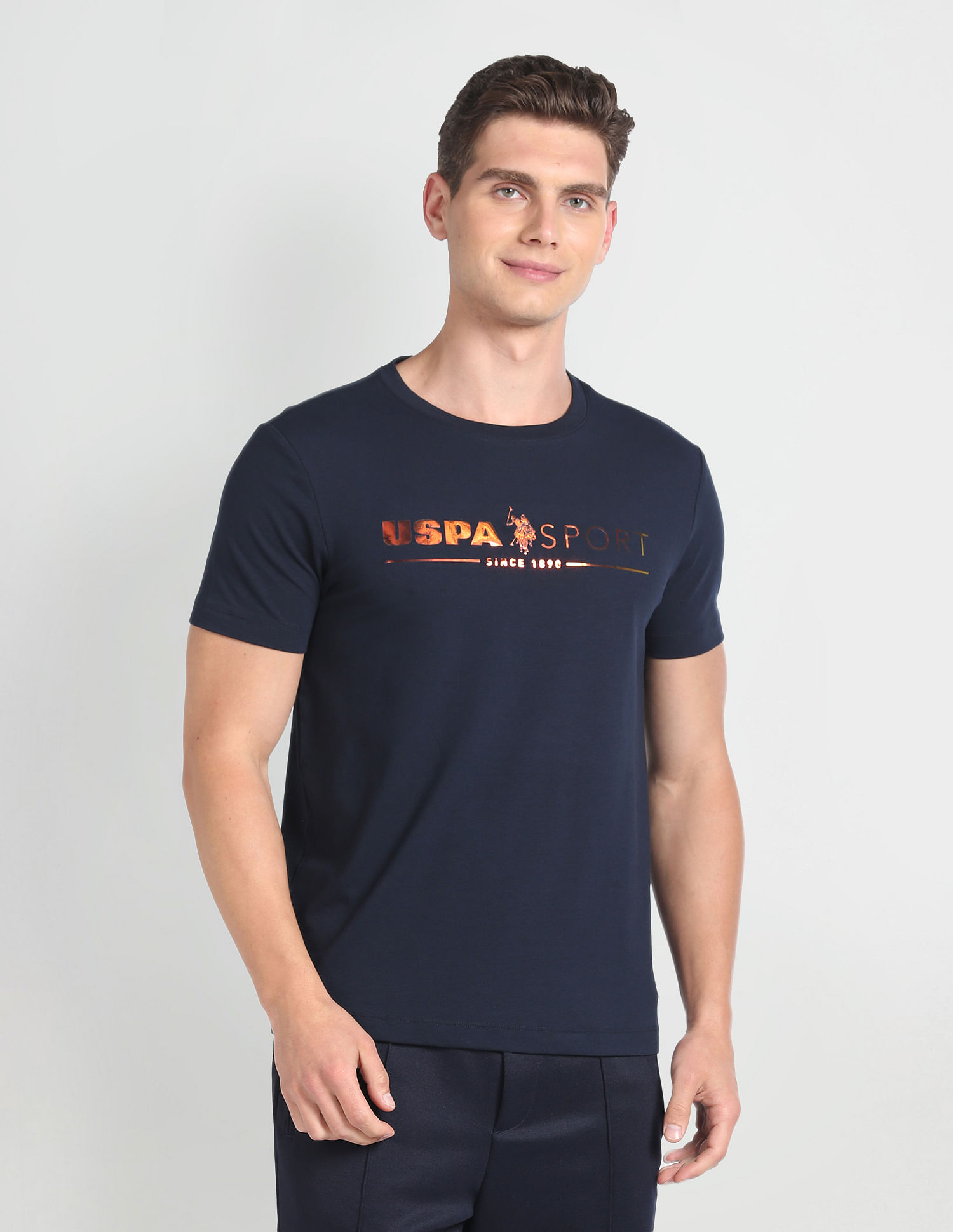 USPA Active Slim Fit Brand Print T-Shirt