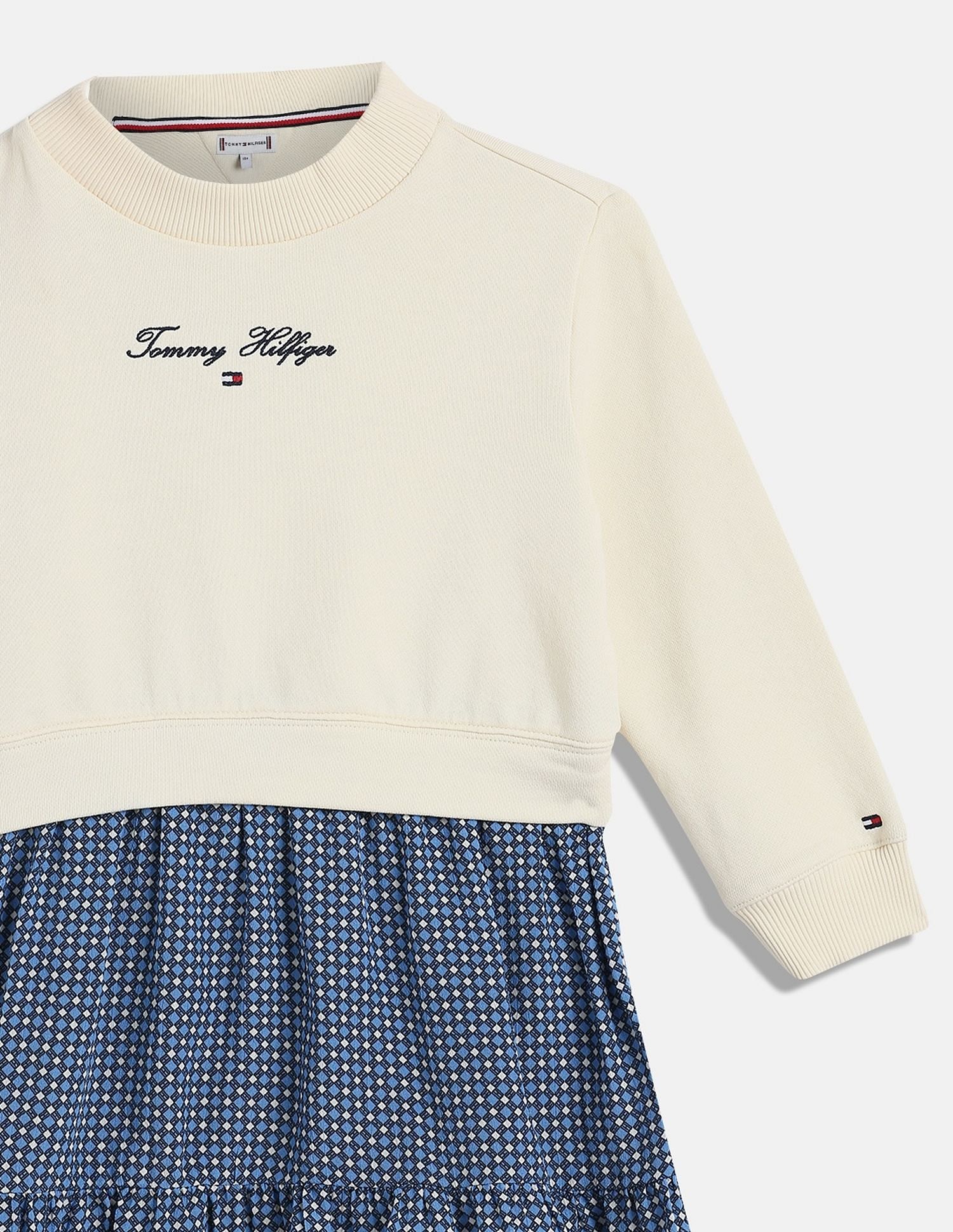 Tommy Hilfiger Kids Girls Printed Regular-Fit Viscose Dress