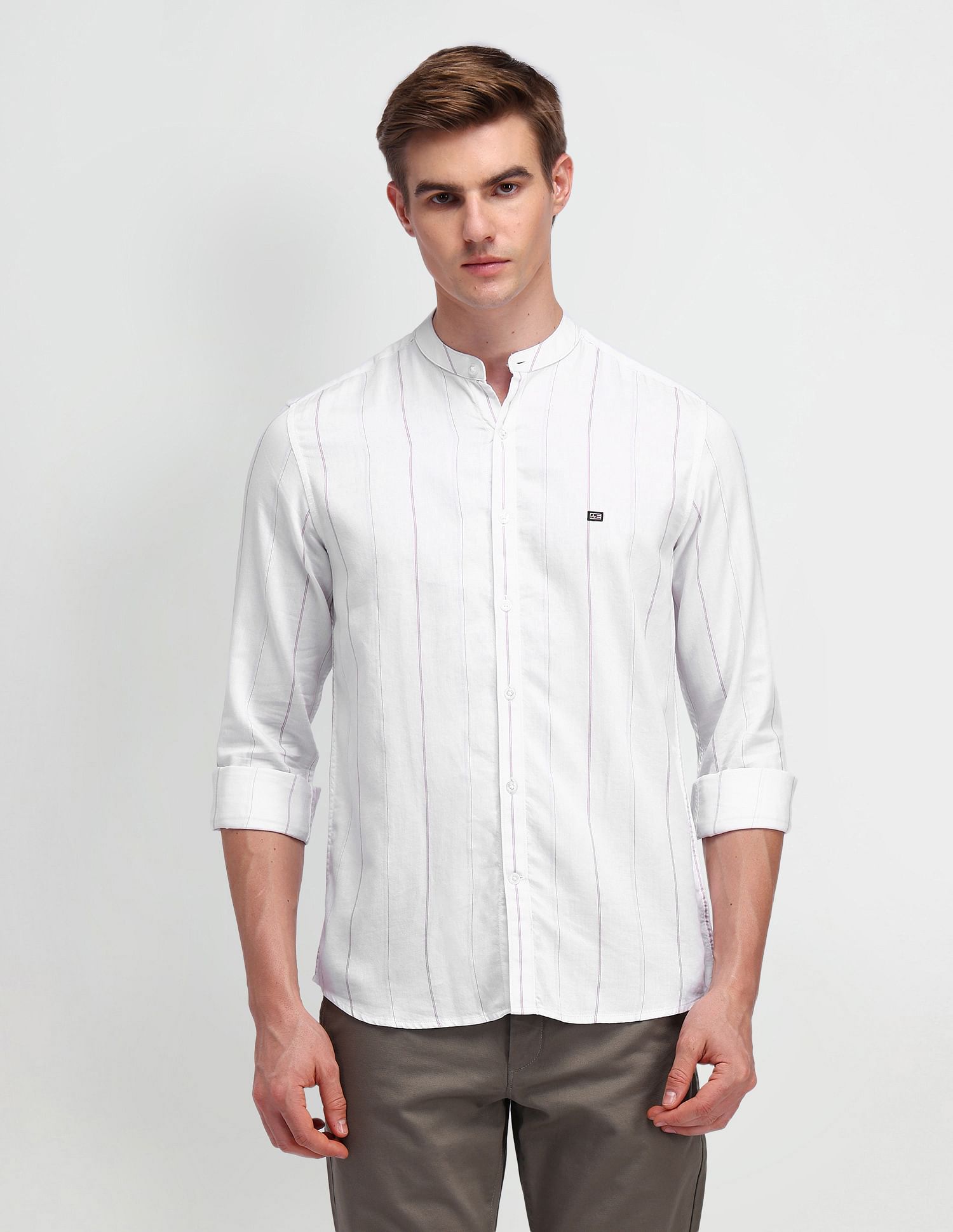 Arrow Sport Vertical Striped Slim Fit Shirt
