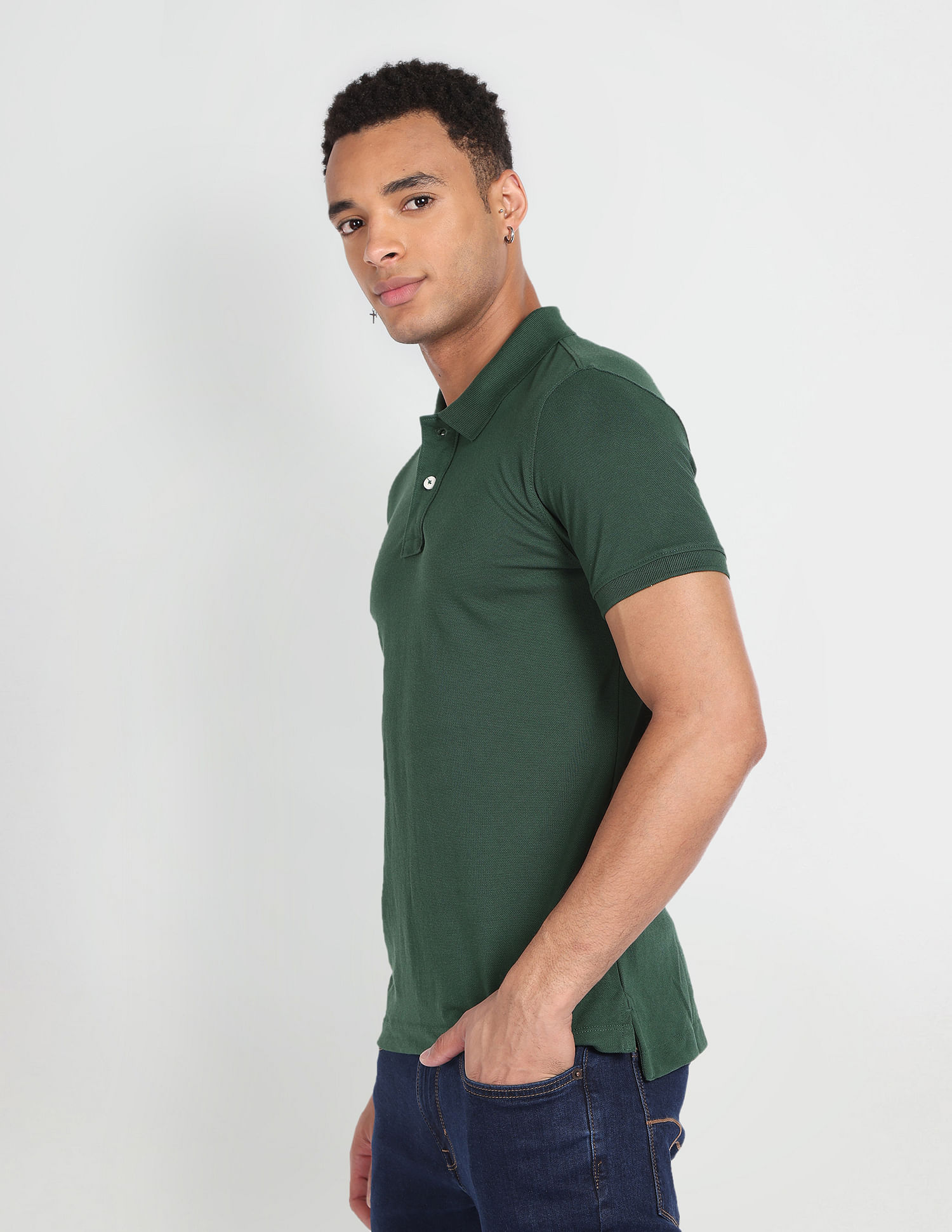 Flying Machine Short Sleeve Solid Polo Shirt